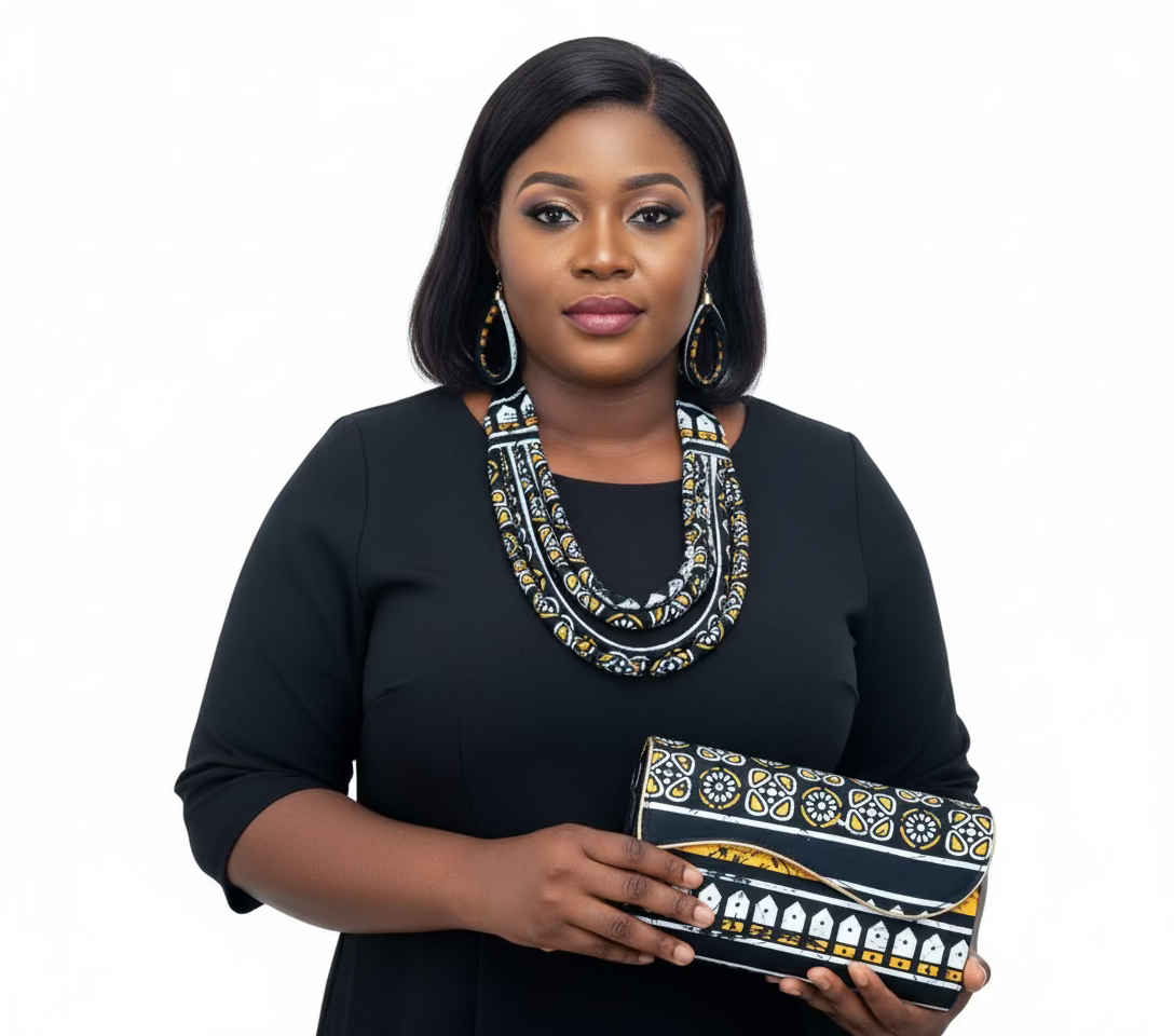 Clutch Bag & Rope  Necklace Set /African Print /Ankara17