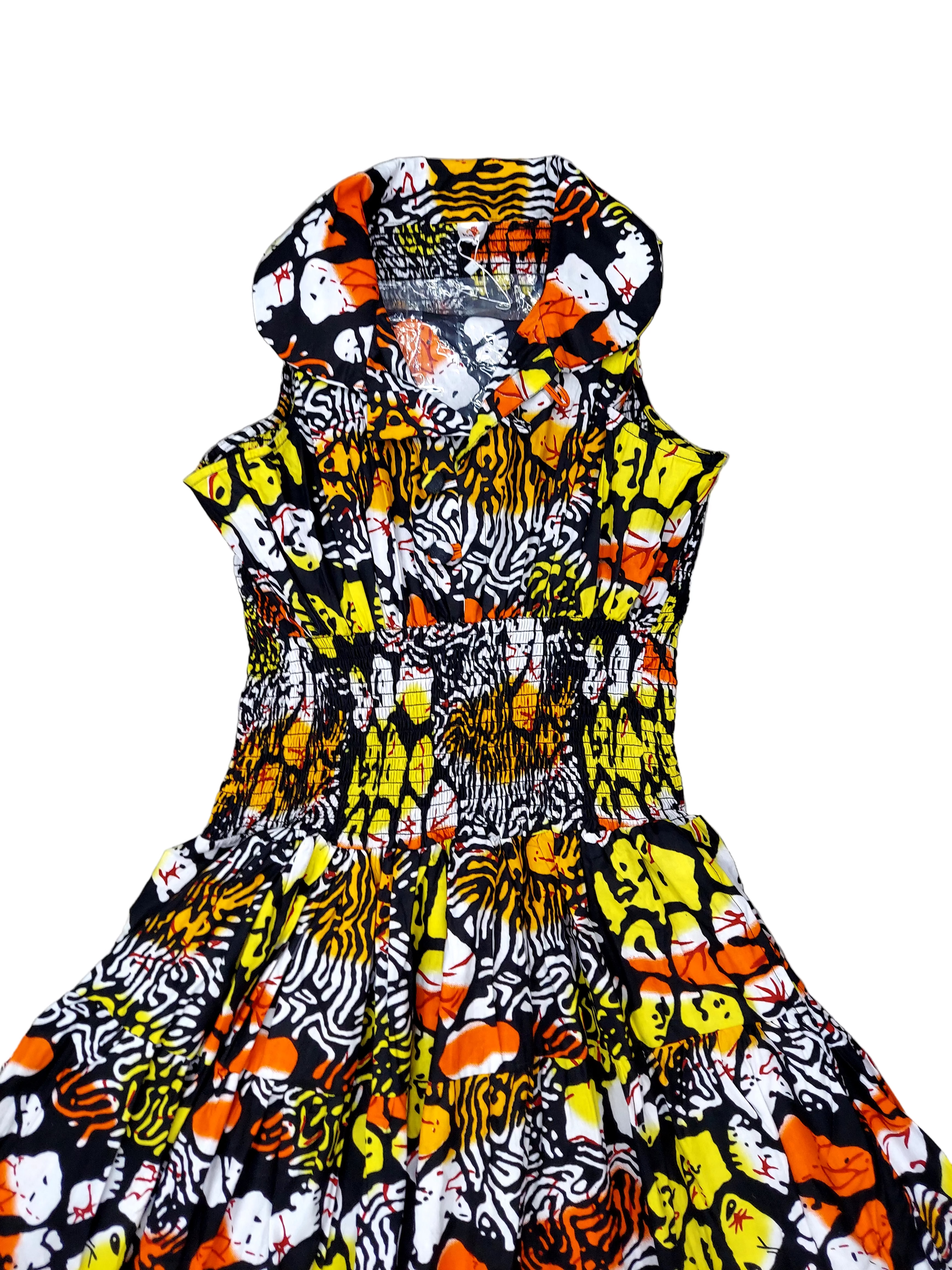 KVC24-4 Middi Halter Smock Dress