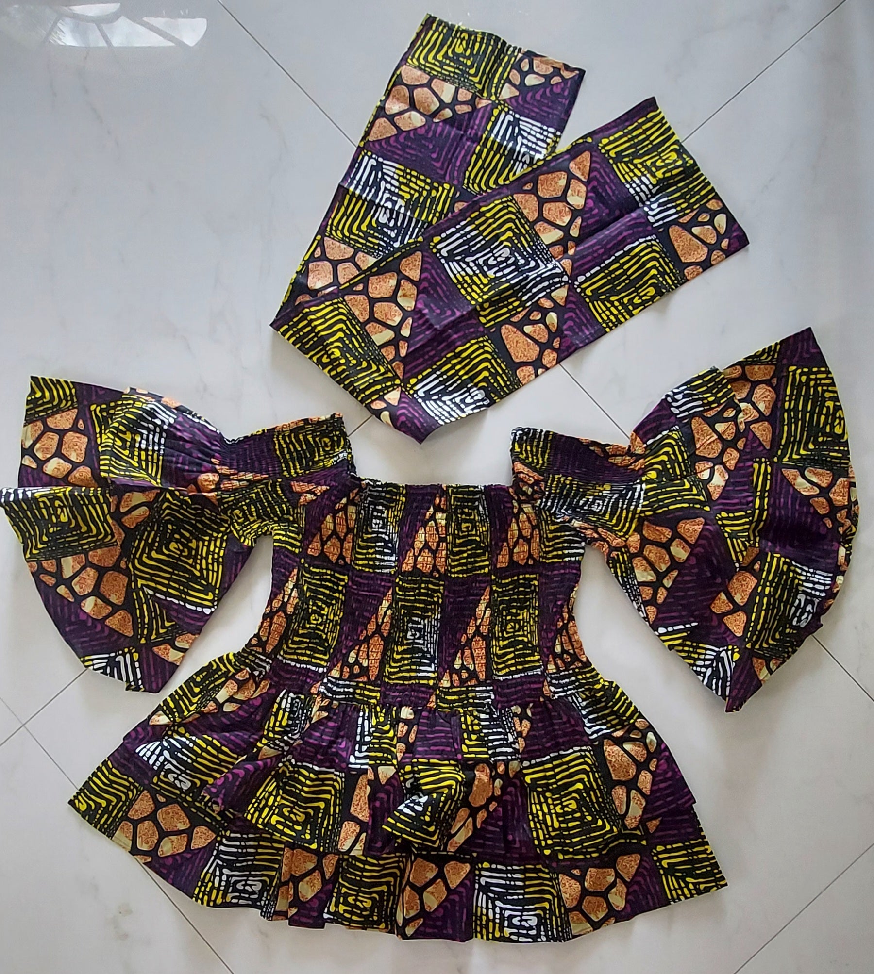 Ruffle Sleeves Peplum Blouse  019 E