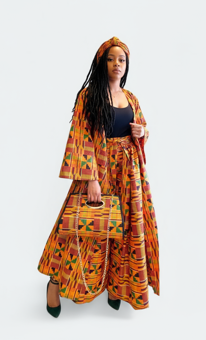 3pcs Set Maxi Skirt Pocketbook wrap Dress C