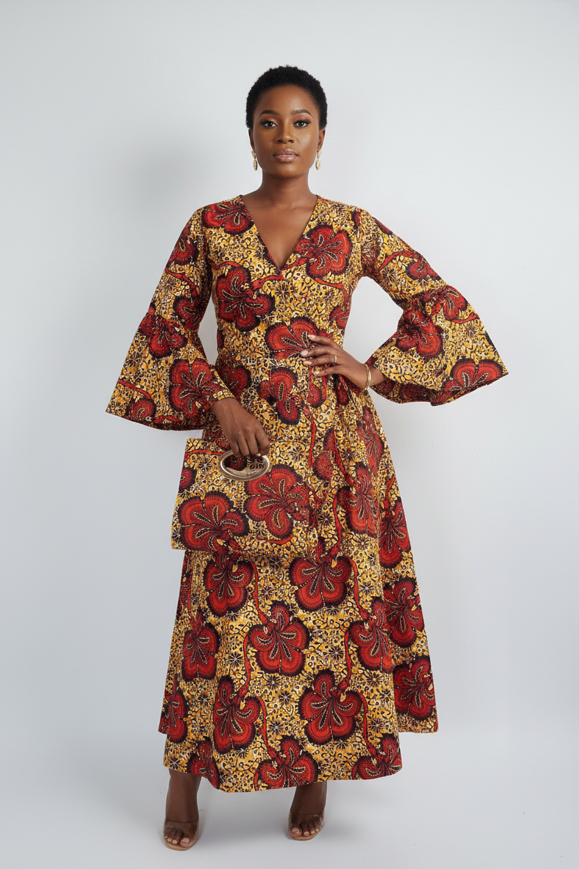 Combo - Long Wrap Dress + Pocketbook Set10 2025