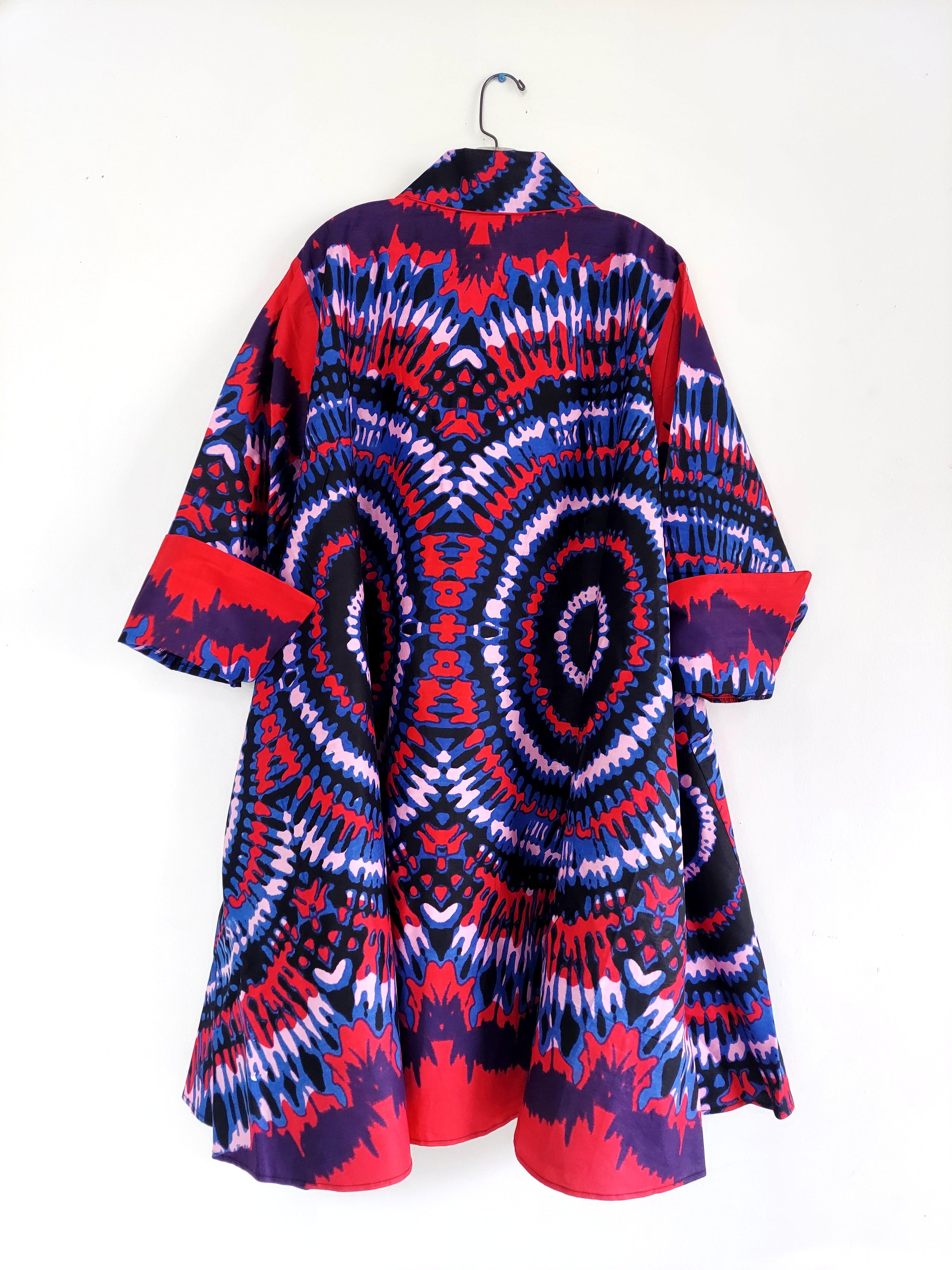 Cotton Swing Dress / Top / Ankara Pink Tie-Dye Print-243 / DRS029