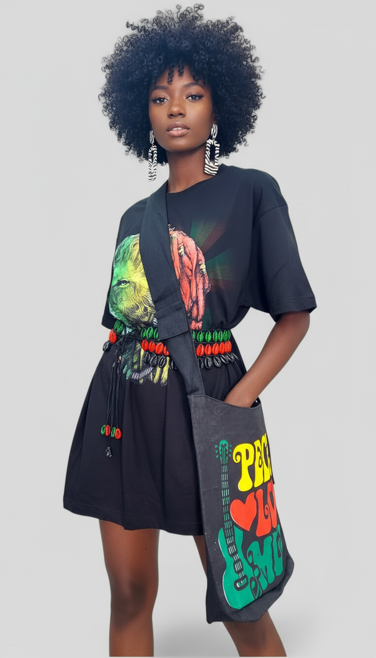 Rasta Bohemian Crossbody Bag- Peace Love Music