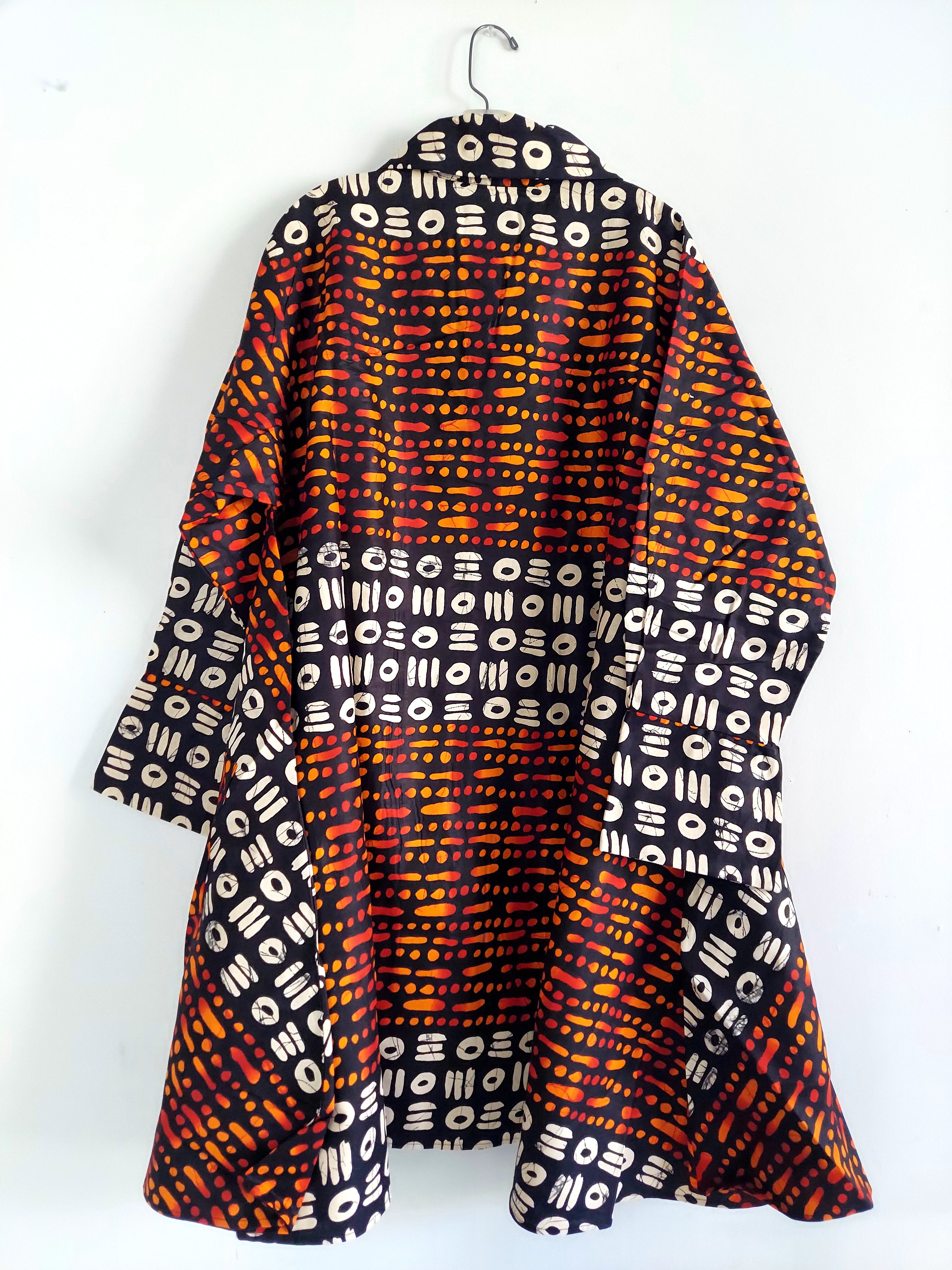 Cotton Swing Dress / Top Ankara Print Orange Tribal  - DRS029