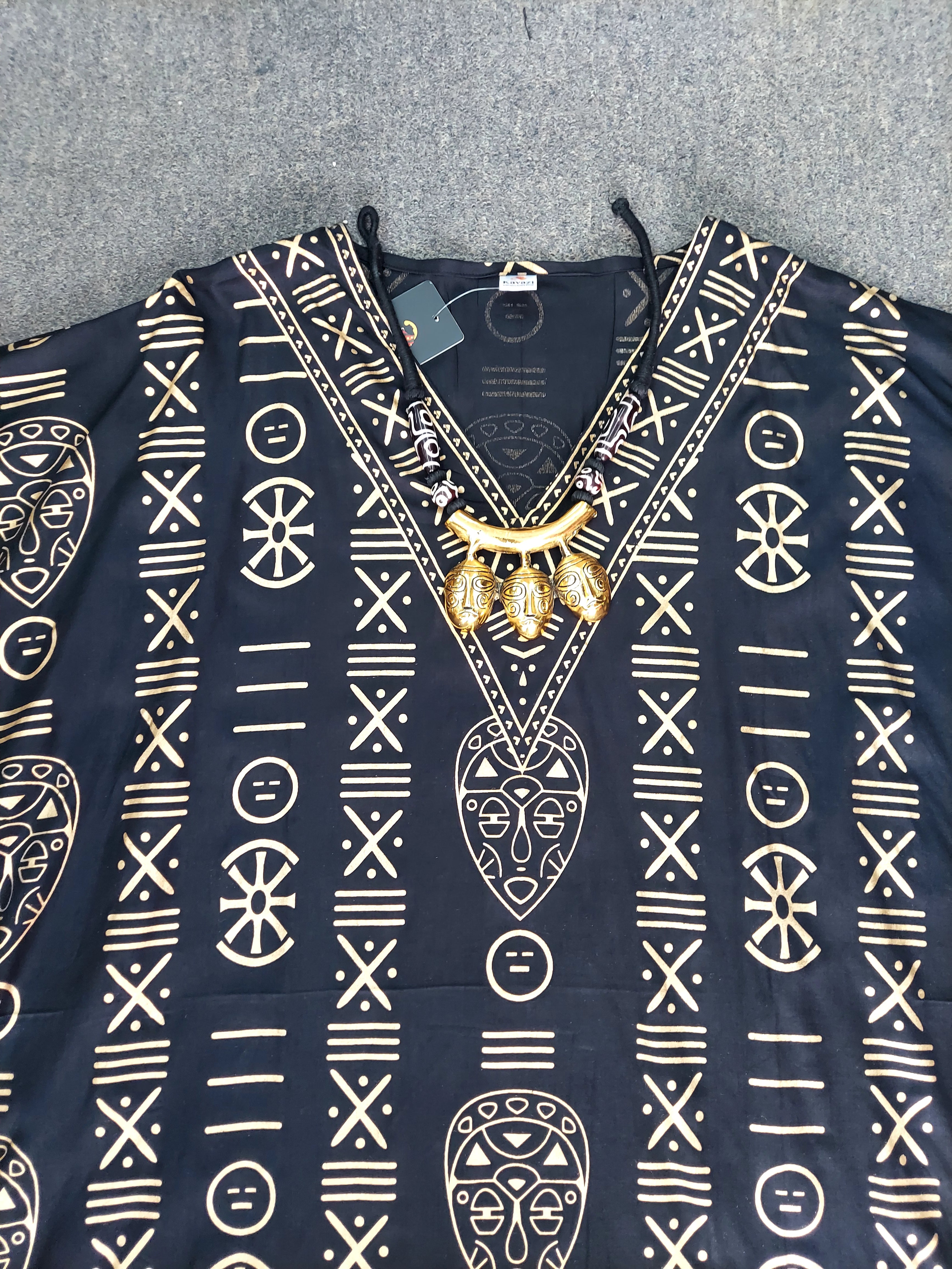 Kaftan Top/ Short Dress- Tribal Print- KF01