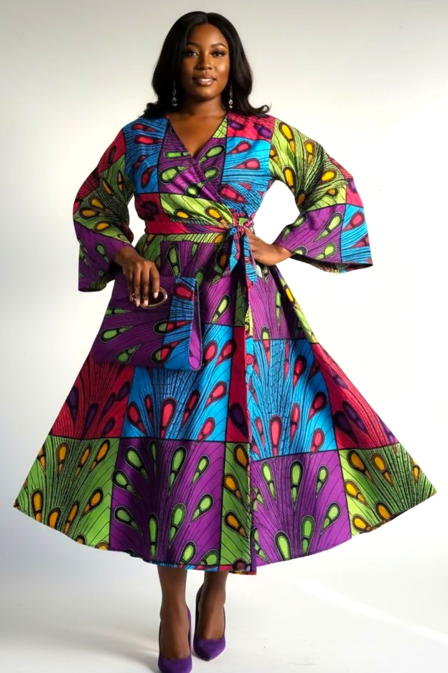 Combo Long Wrap Dress + Pocketbook Set 2025-808