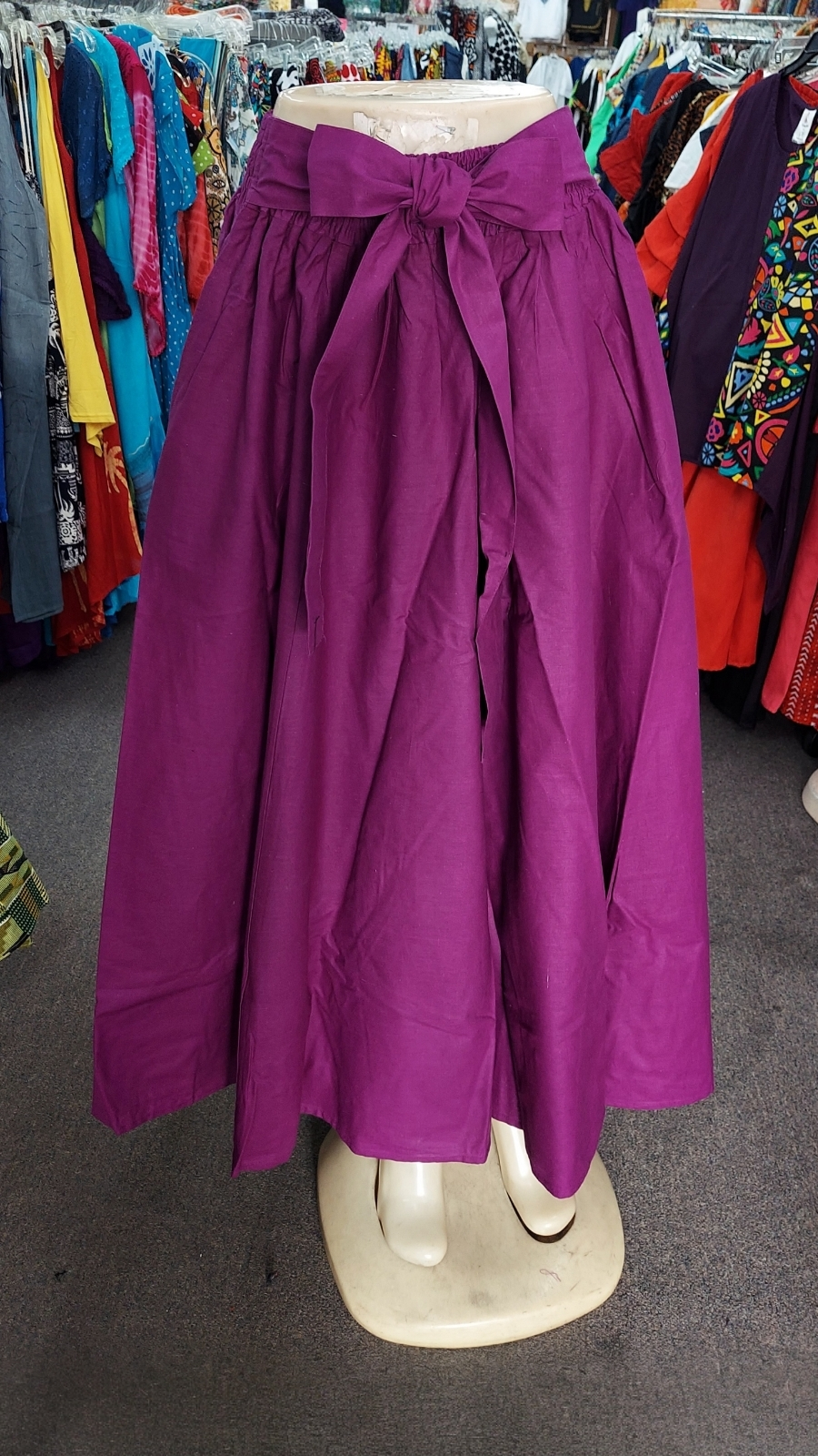 7001- Solid Long Maxi Skirt- Bright Purple