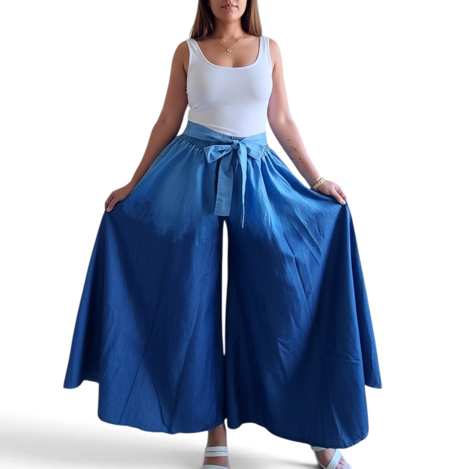 Denim Palazzo Pant- Two Tone 44