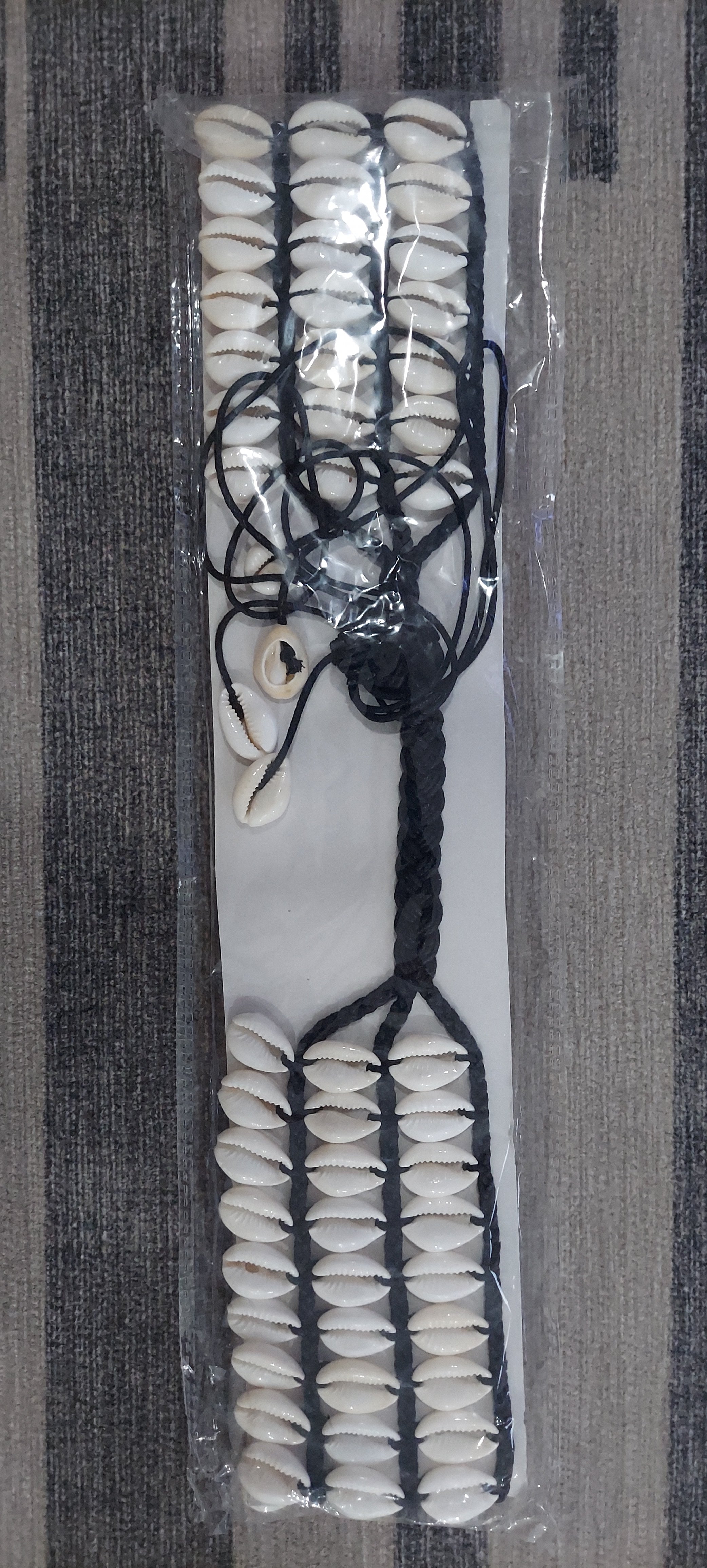 Cowrie Shells Waist Belt 3 Layered Bone Color