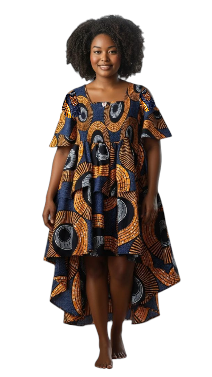 Women High/Low Flounce Dress  -DRS045