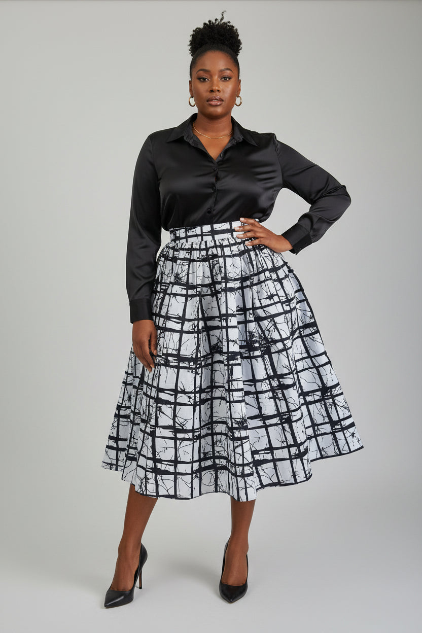 Ankara Midi Flare Skirt 1312 J