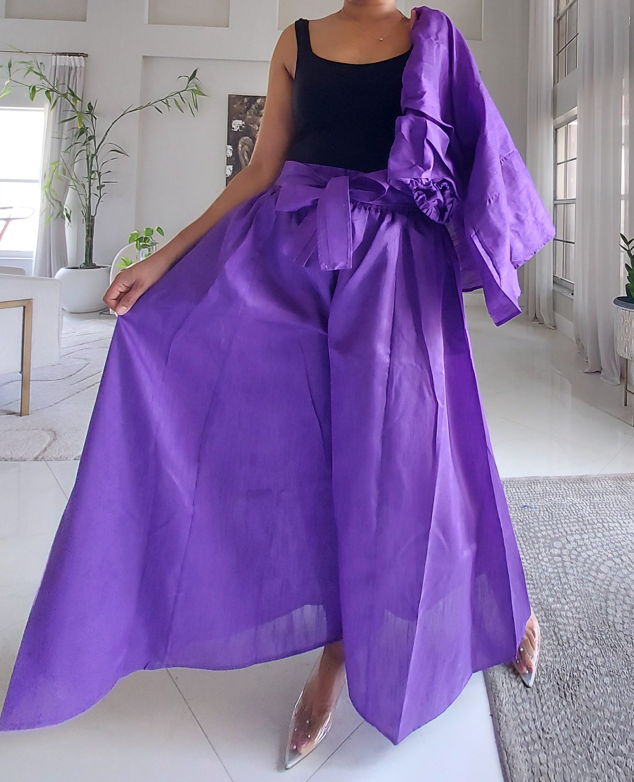 Faux Silk Palazzo Set -  4196