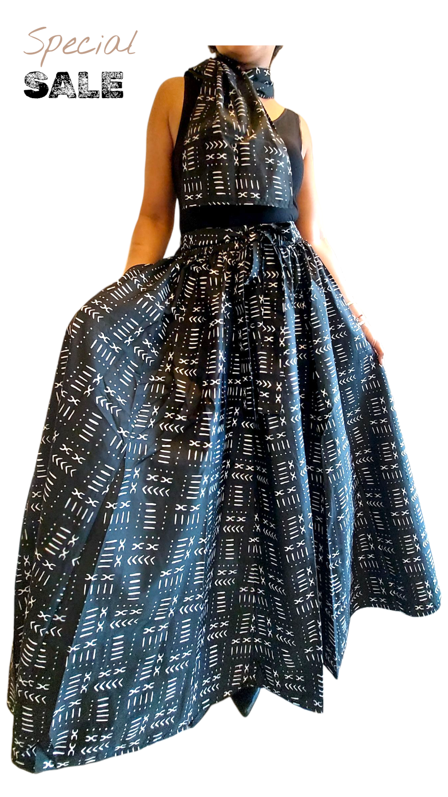 Woman Long Printed Maxi Skirt-1350