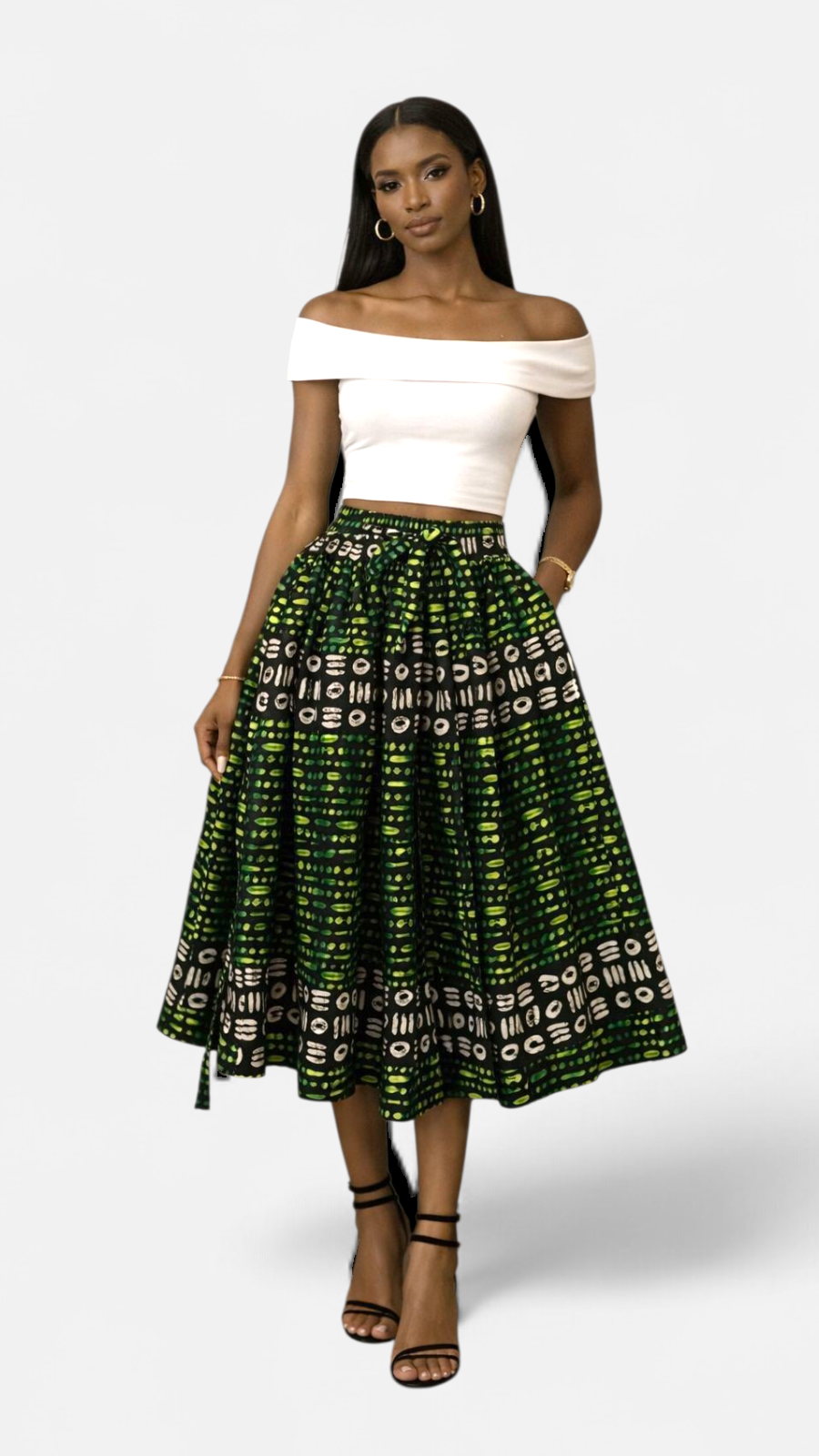 Ankara Midi Flare Skirt 1312 G