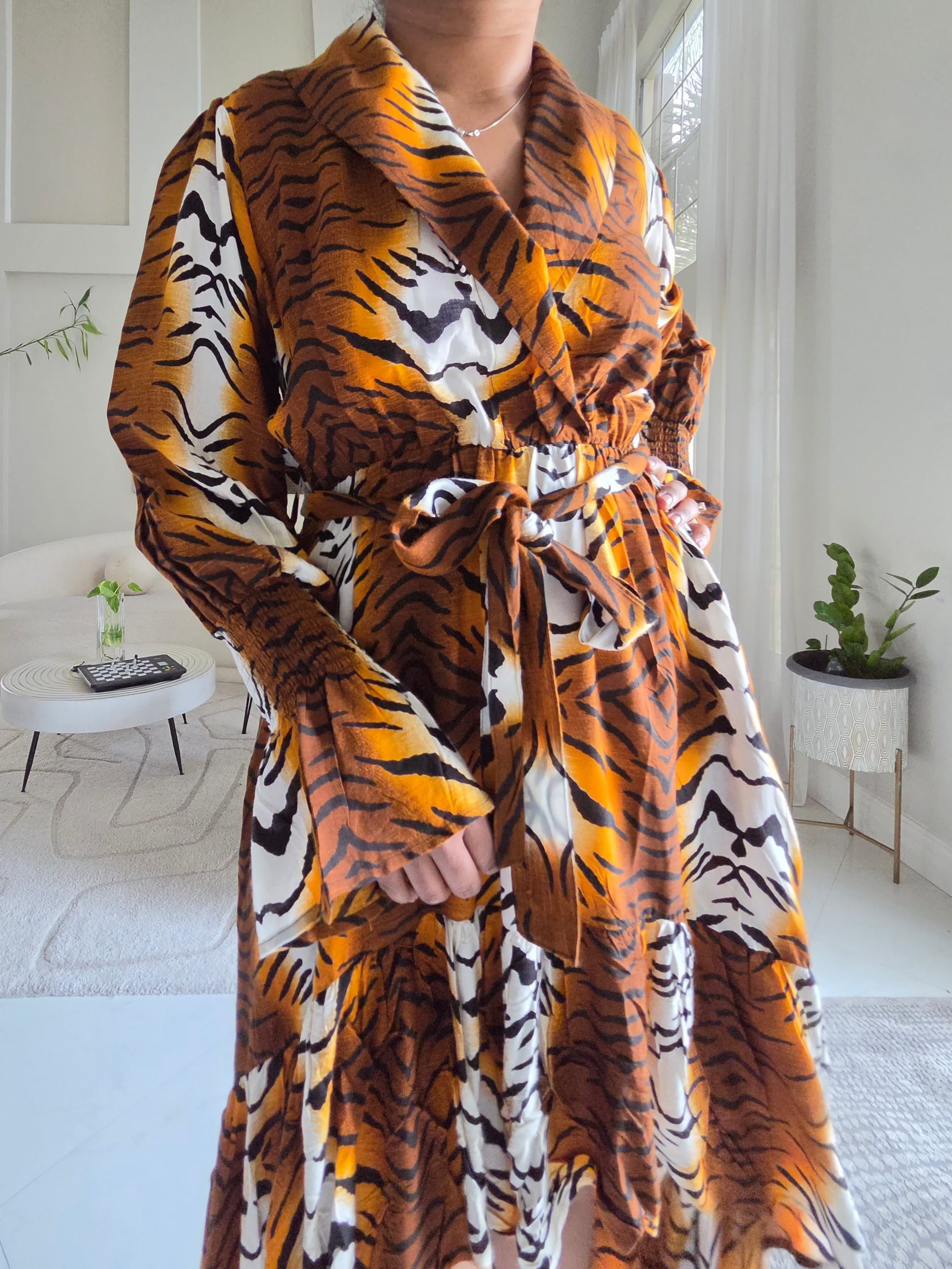 Tiger Print High-Low Dress - 7632R