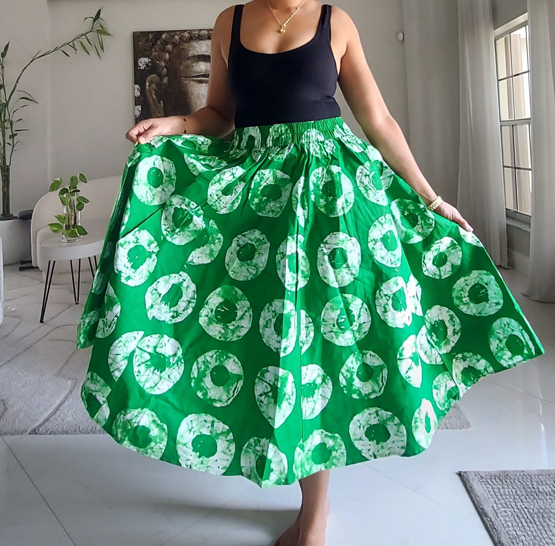 Ankara Midi Flare Skirt 1312 -I
