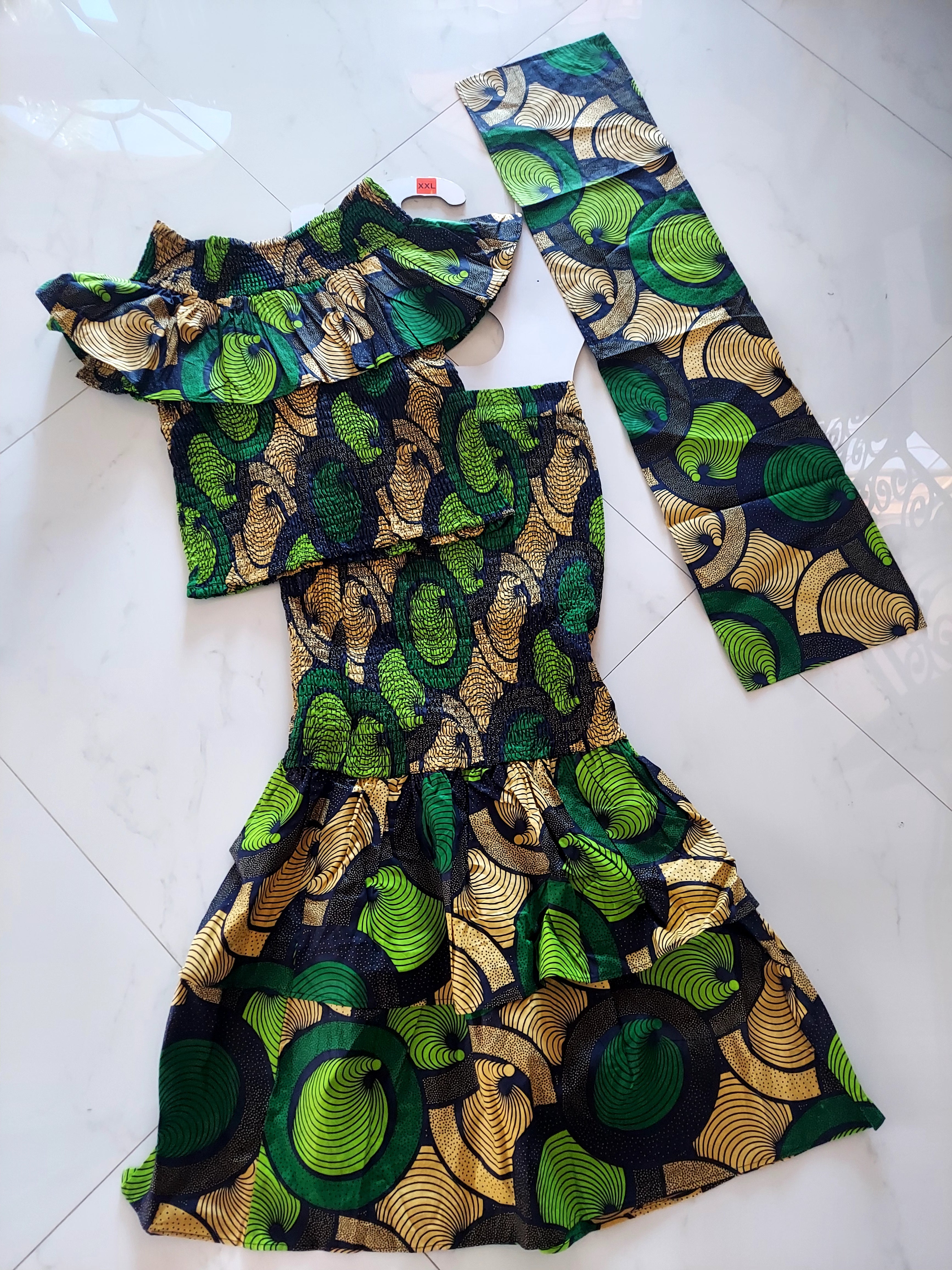 Smock  fit & flare Skirt & Blouse Set-DRS019
