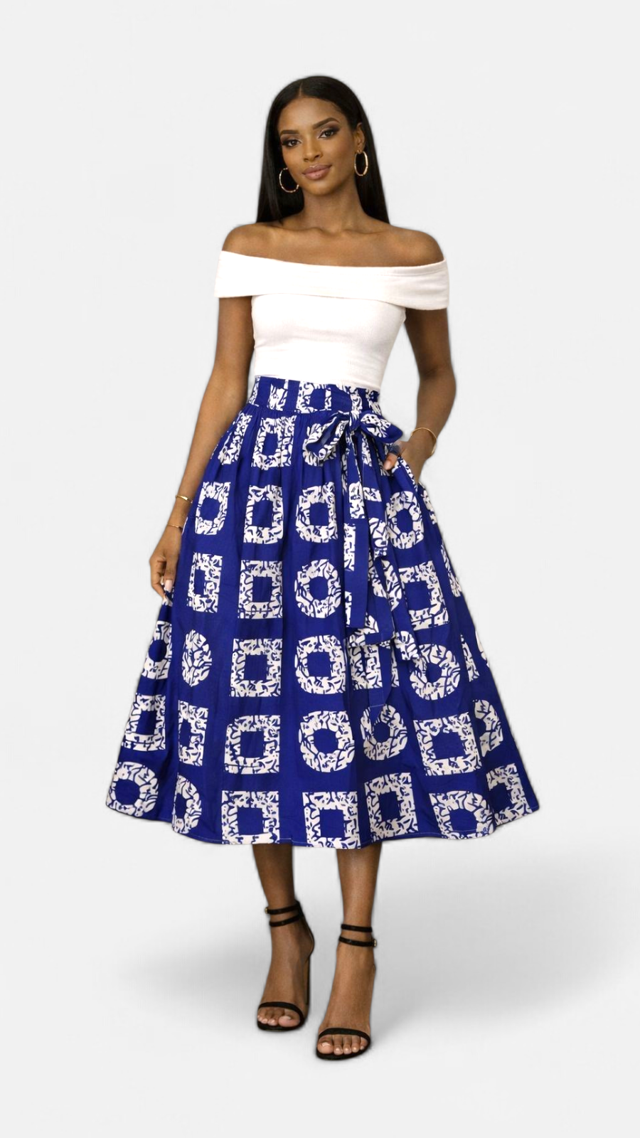 Ankara Midi Flare Skirt 1312 E