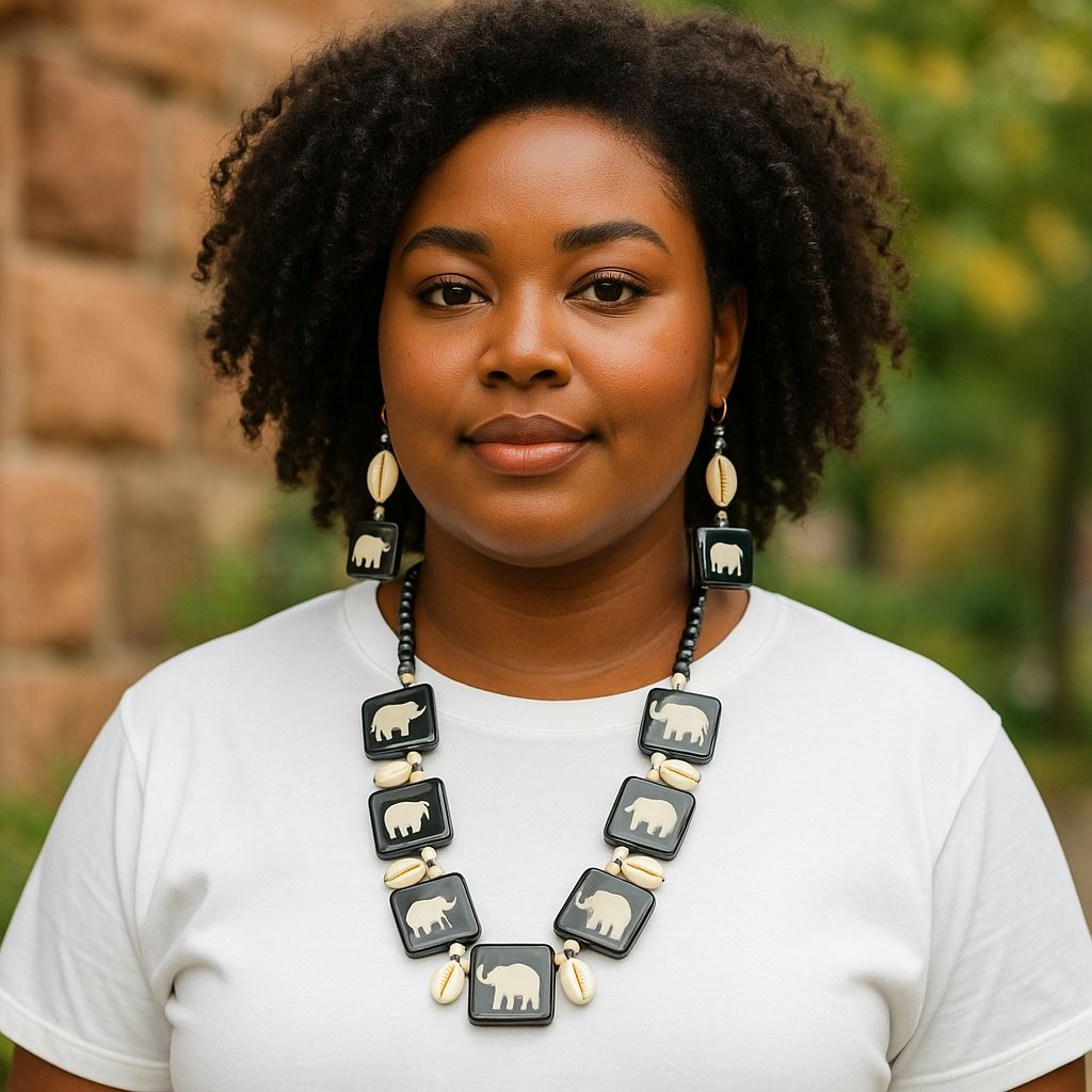 Necklace & Earnings Set - Elephant/Cowrie Shell