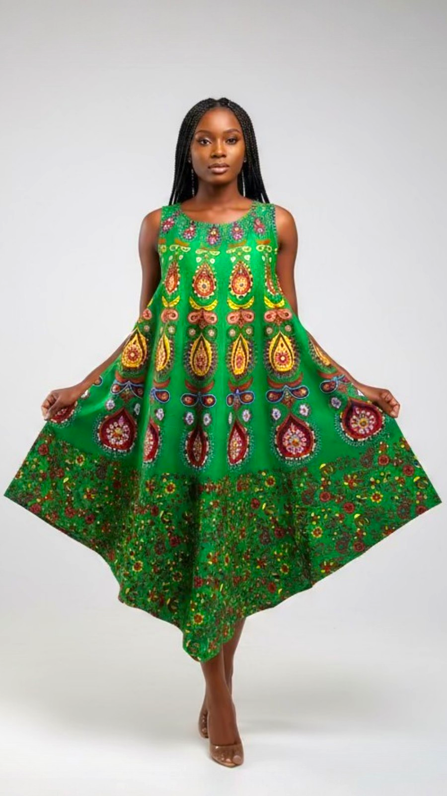 Women Cotton Umbrella Dress- Mandala Print 201