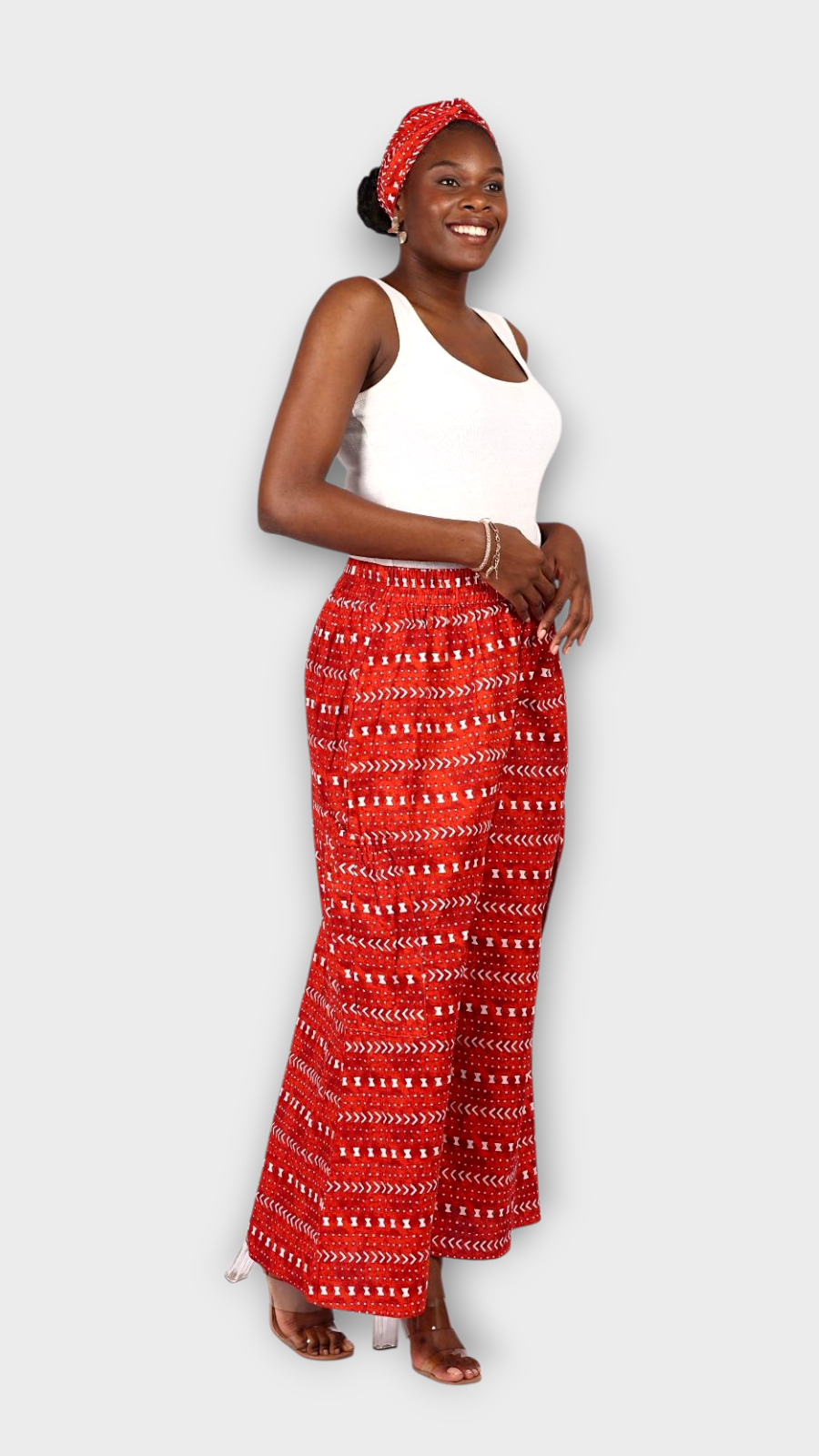 Big Pocket Palazzo Pant Print KVZ809