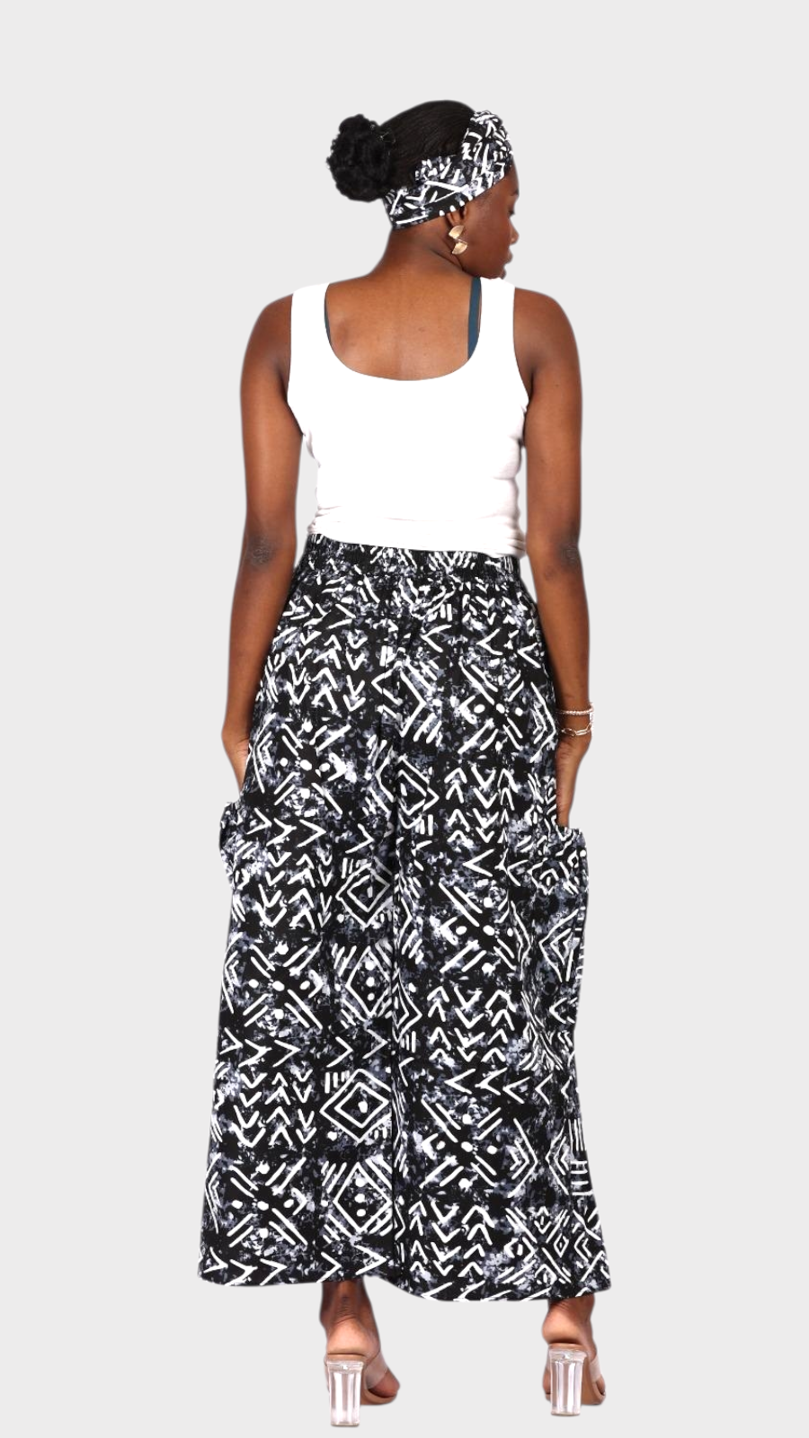 Big Pocket Palazzo Pant Print KVZ809 I