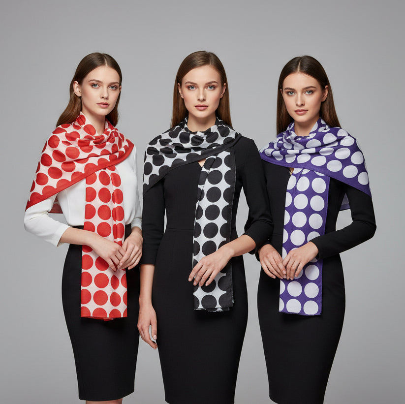 Head Scarf / Shawl - Polkadot