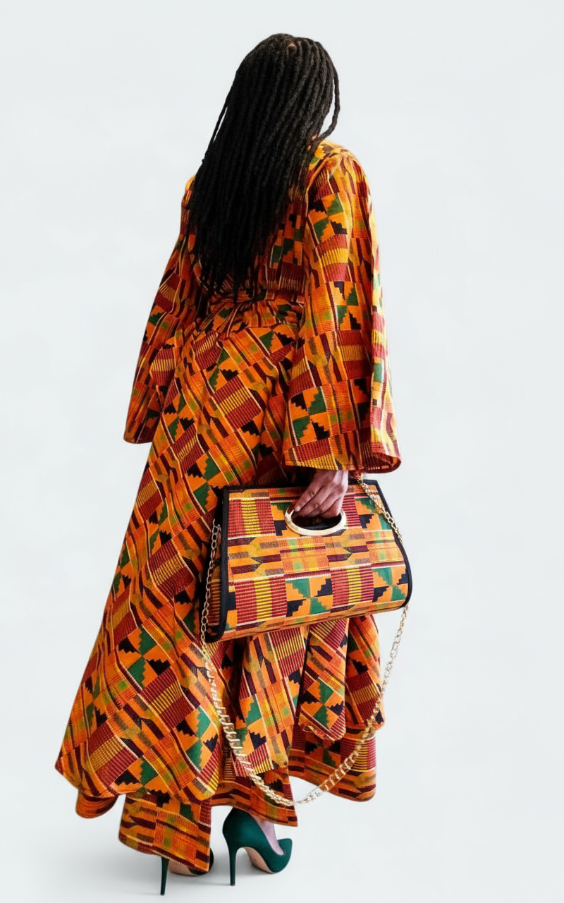 3pcs Set Maxi Skirt Pocketbook wrap Dress C