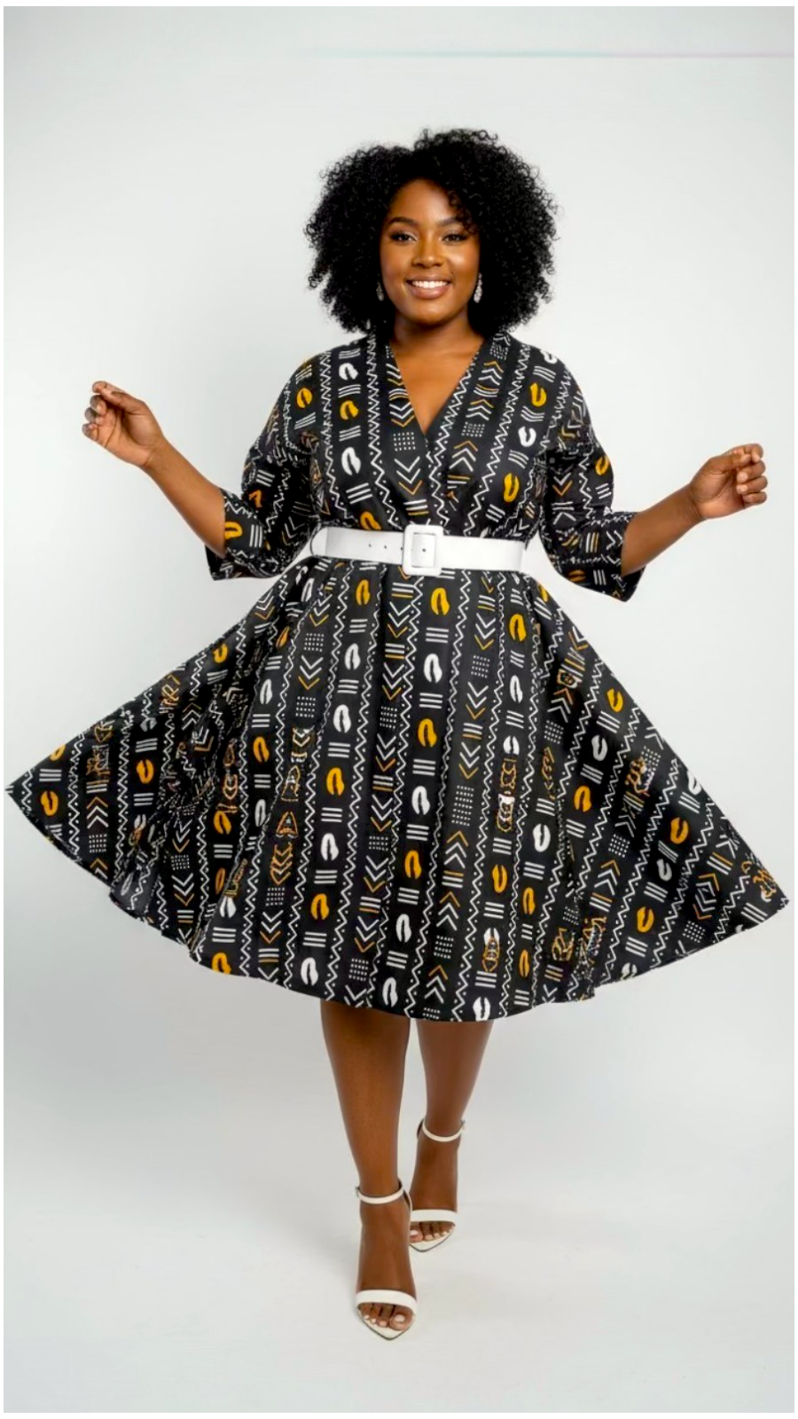 Cotton Swing Dress / Top Ankara Print Black Tribal- DRS029 India Batik Retail Cotton Swing Dress / Top Ankara Print Black Tribal- DRS029 India Batik Retail