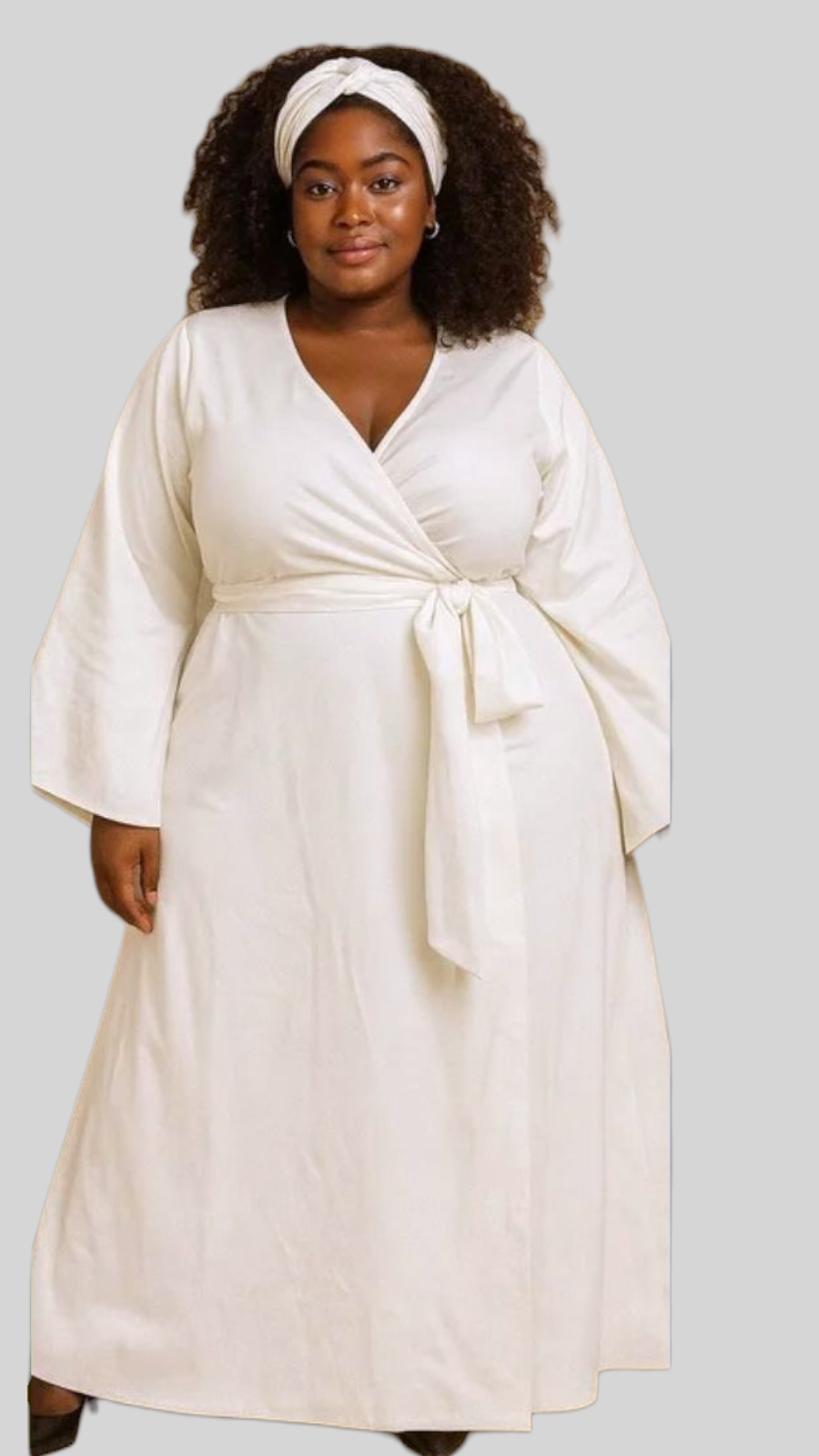 Women Wrap Around Dress/Bell sleeve - 1360