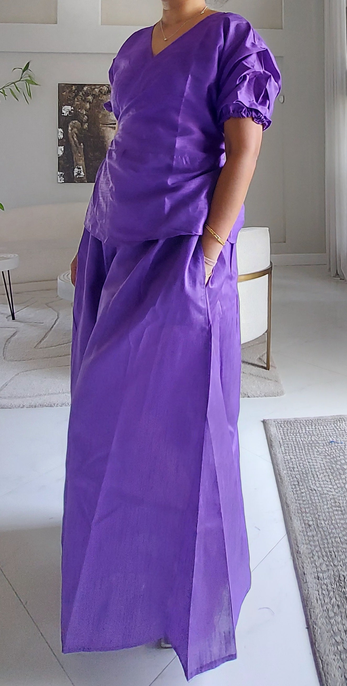 Faux Silk Palazzo Set -  4196