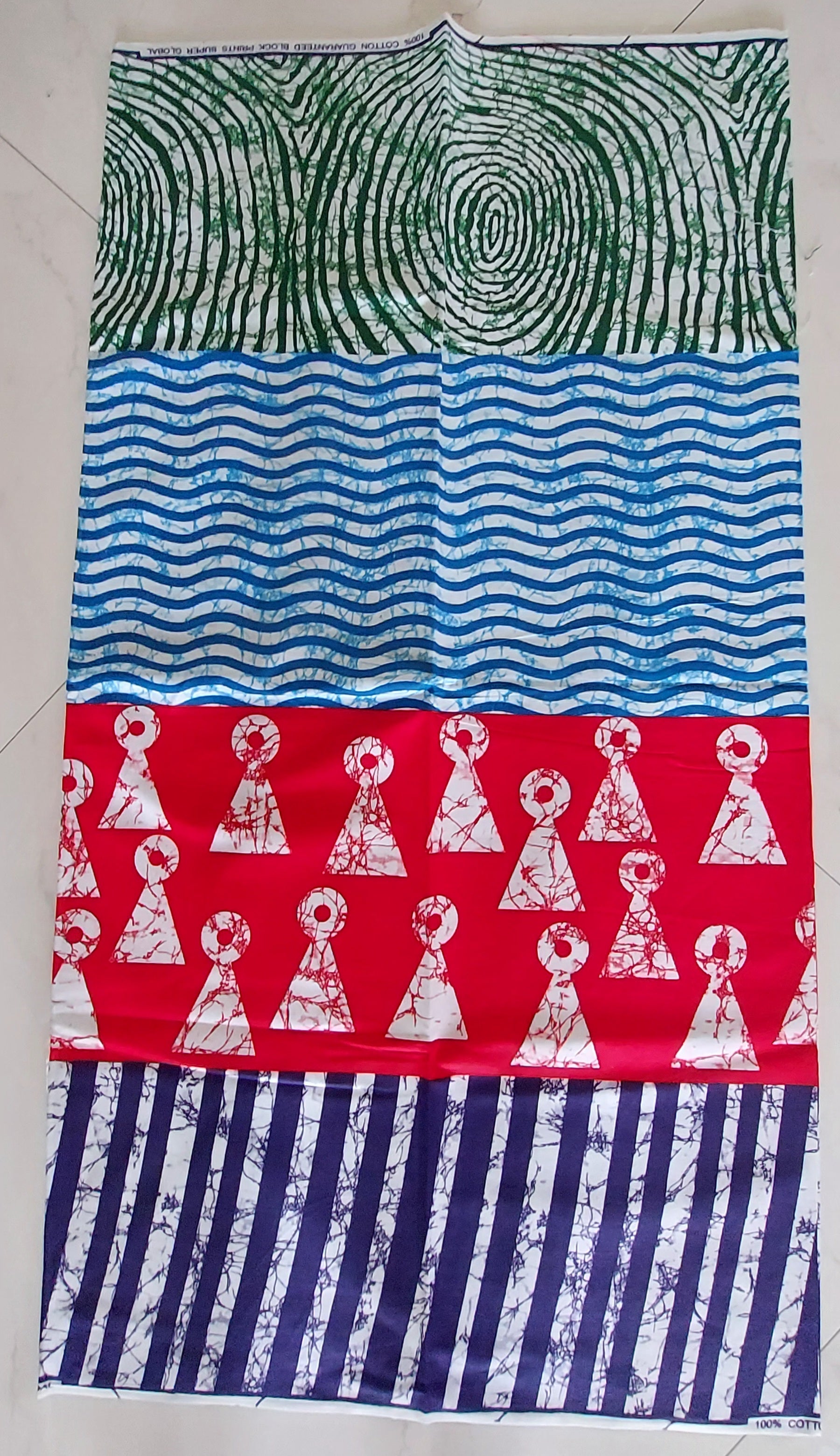 Raw Fabric 6 Yards African Print F-18