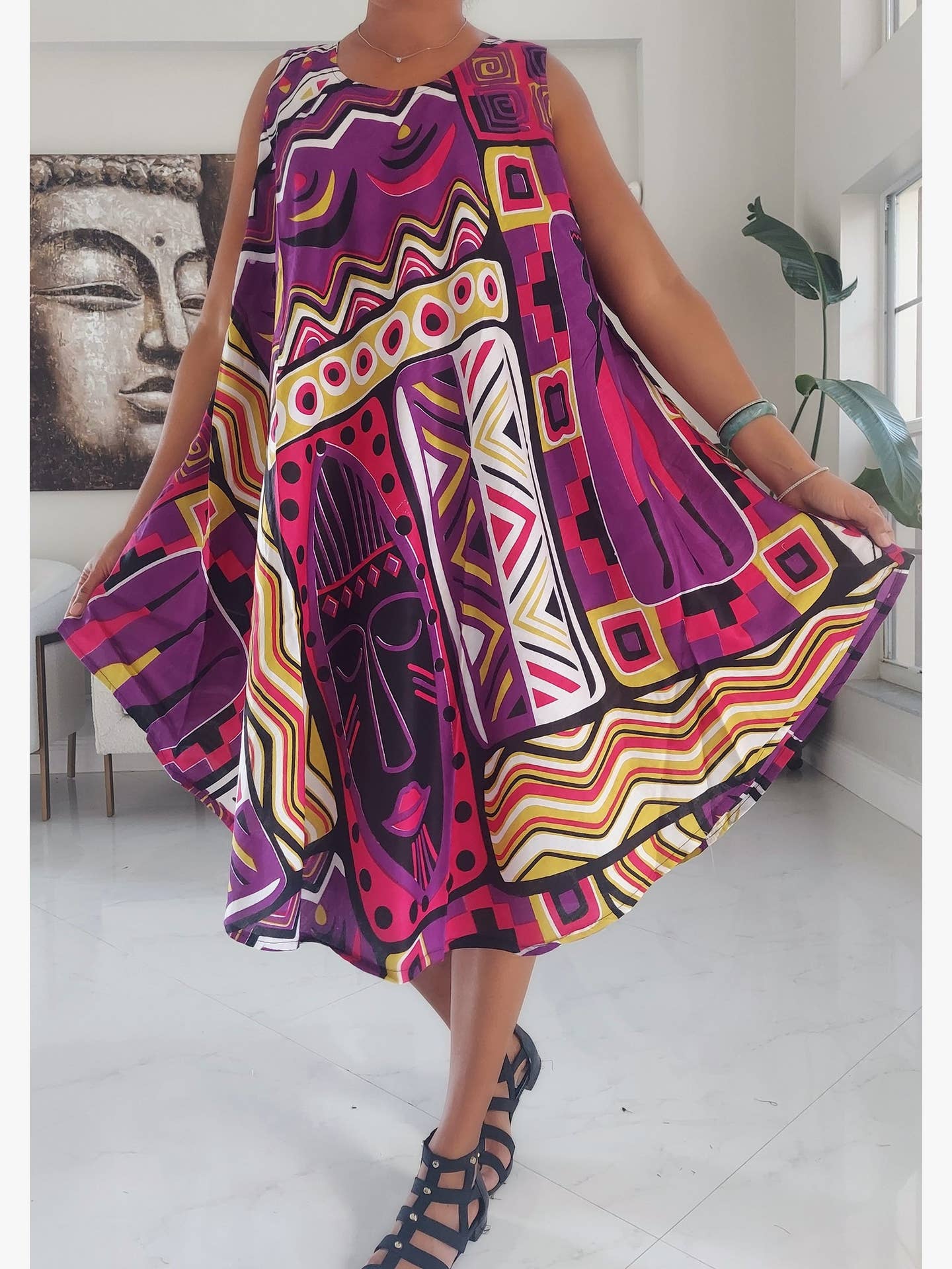 1691 Umbrella Dress/ Beach Dress/ Tribal Print