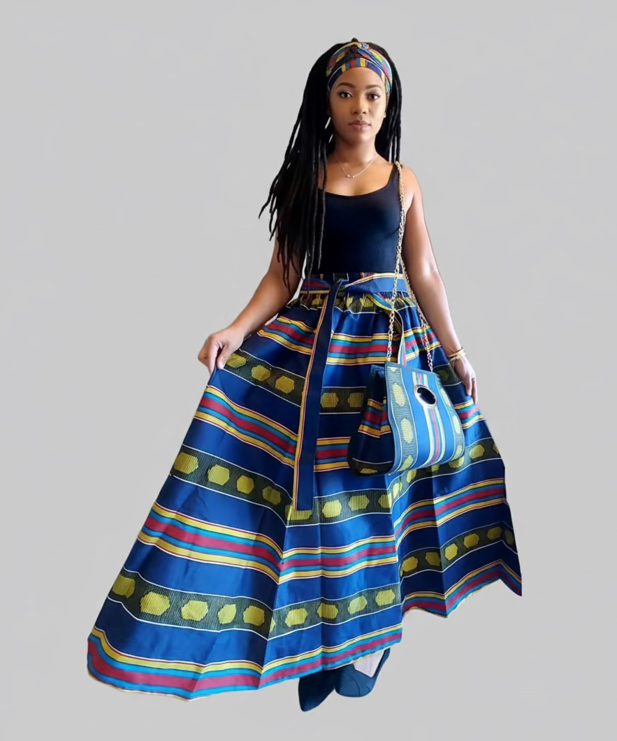 3pcs Set Maxi Skirt Pocketbook wrap Dress M