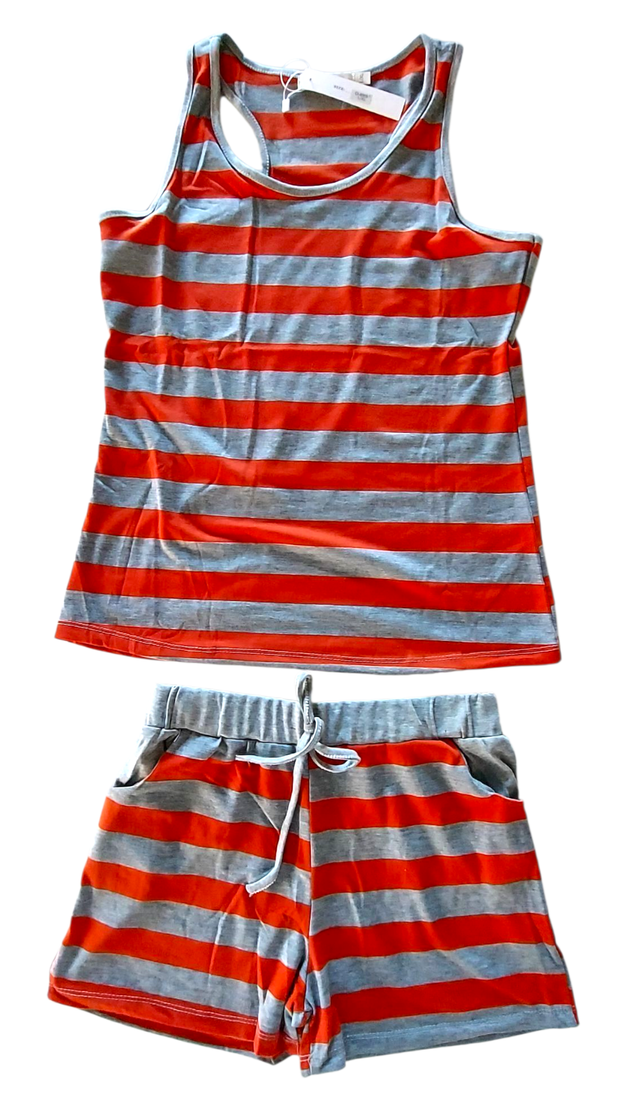 Racer Back Short Set- Stripe