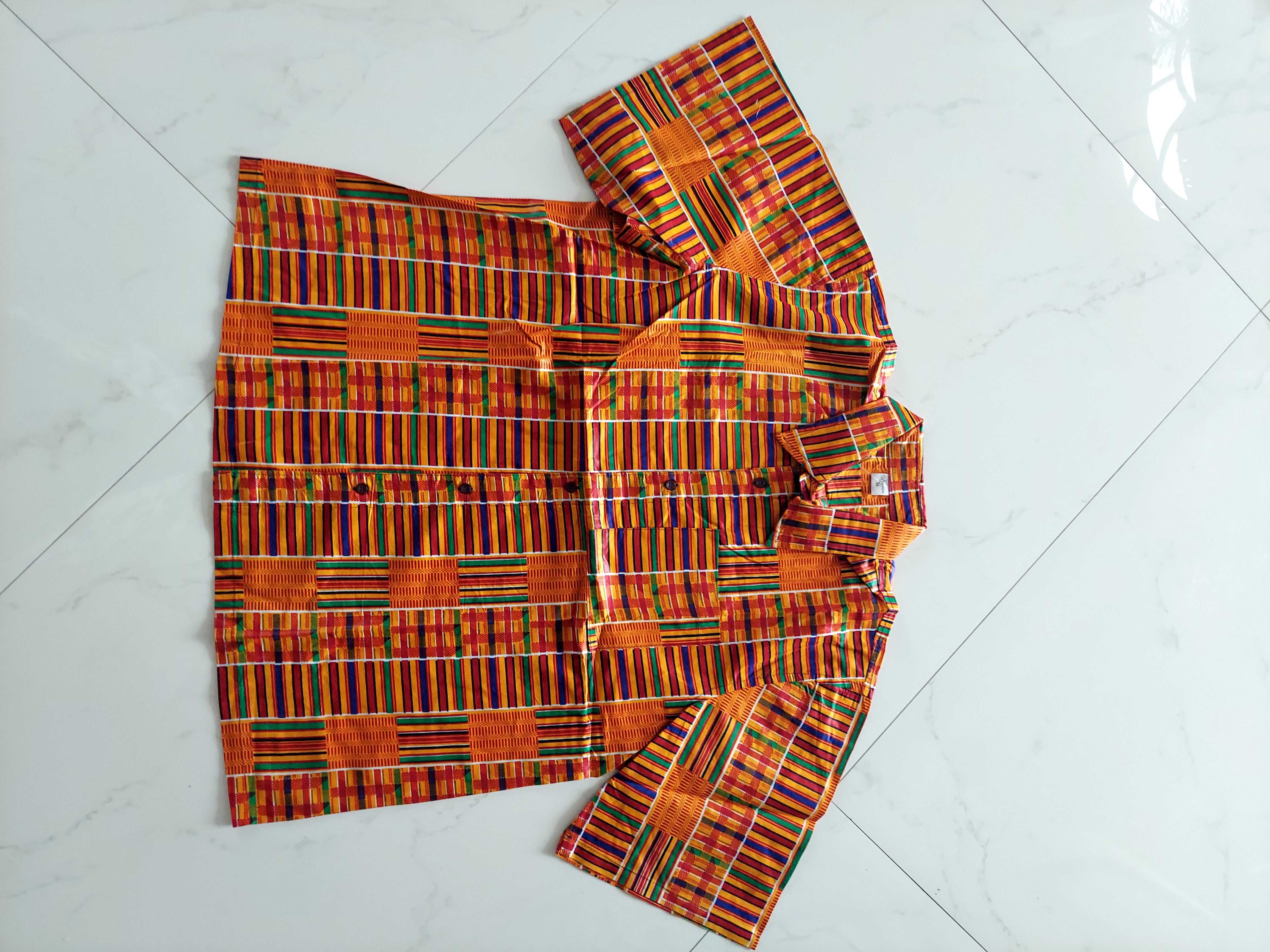 #DSK55 KENTE BUTTON DOWN SHIRT