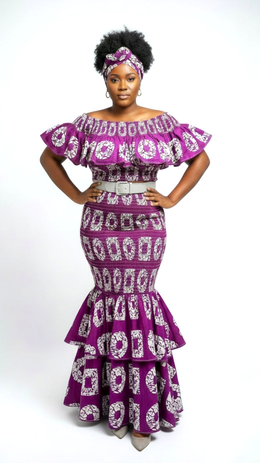 Smock fit & flare Skirt & Blouse Set-DRS019