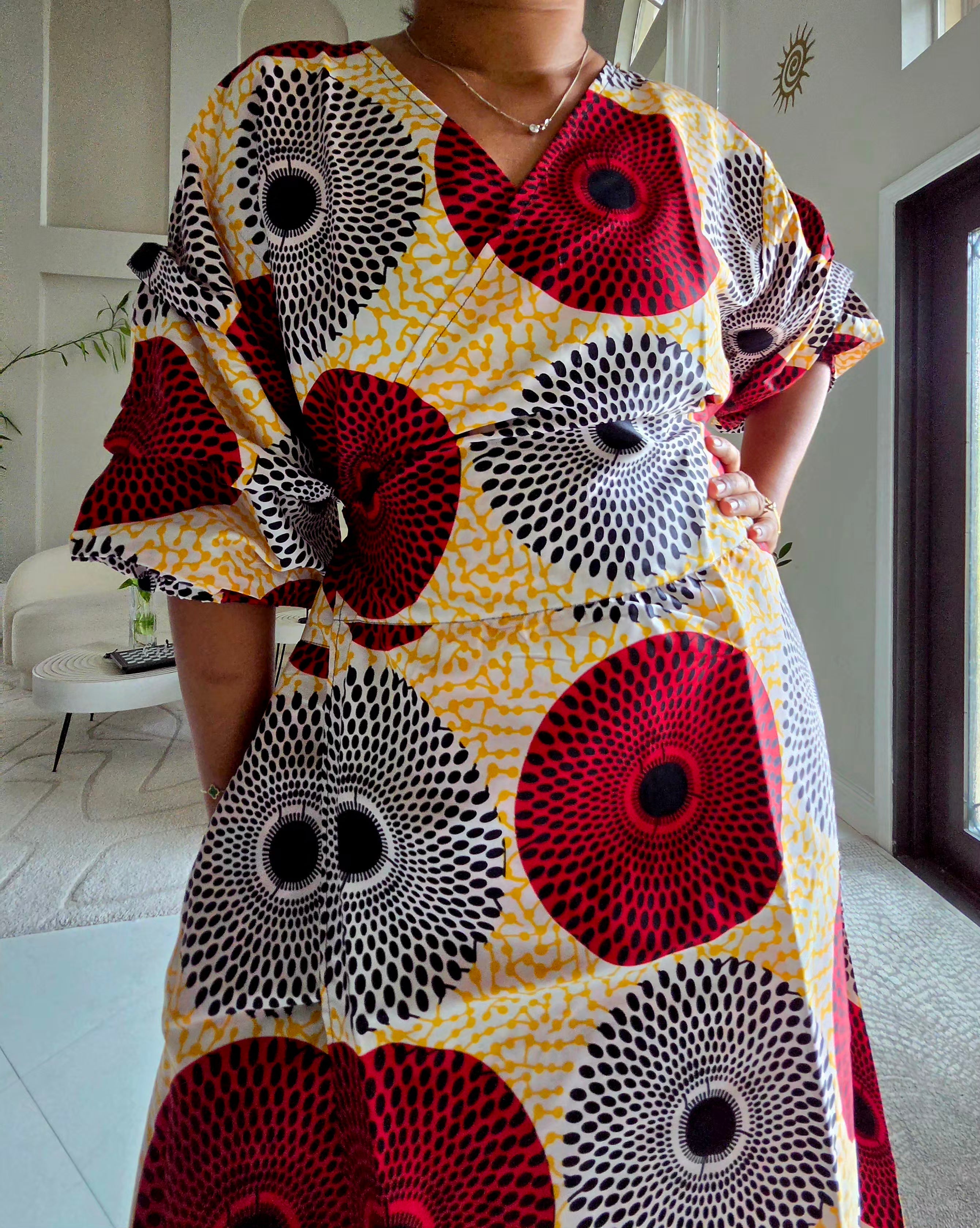 Wrap Dress With Puffed Sleeves