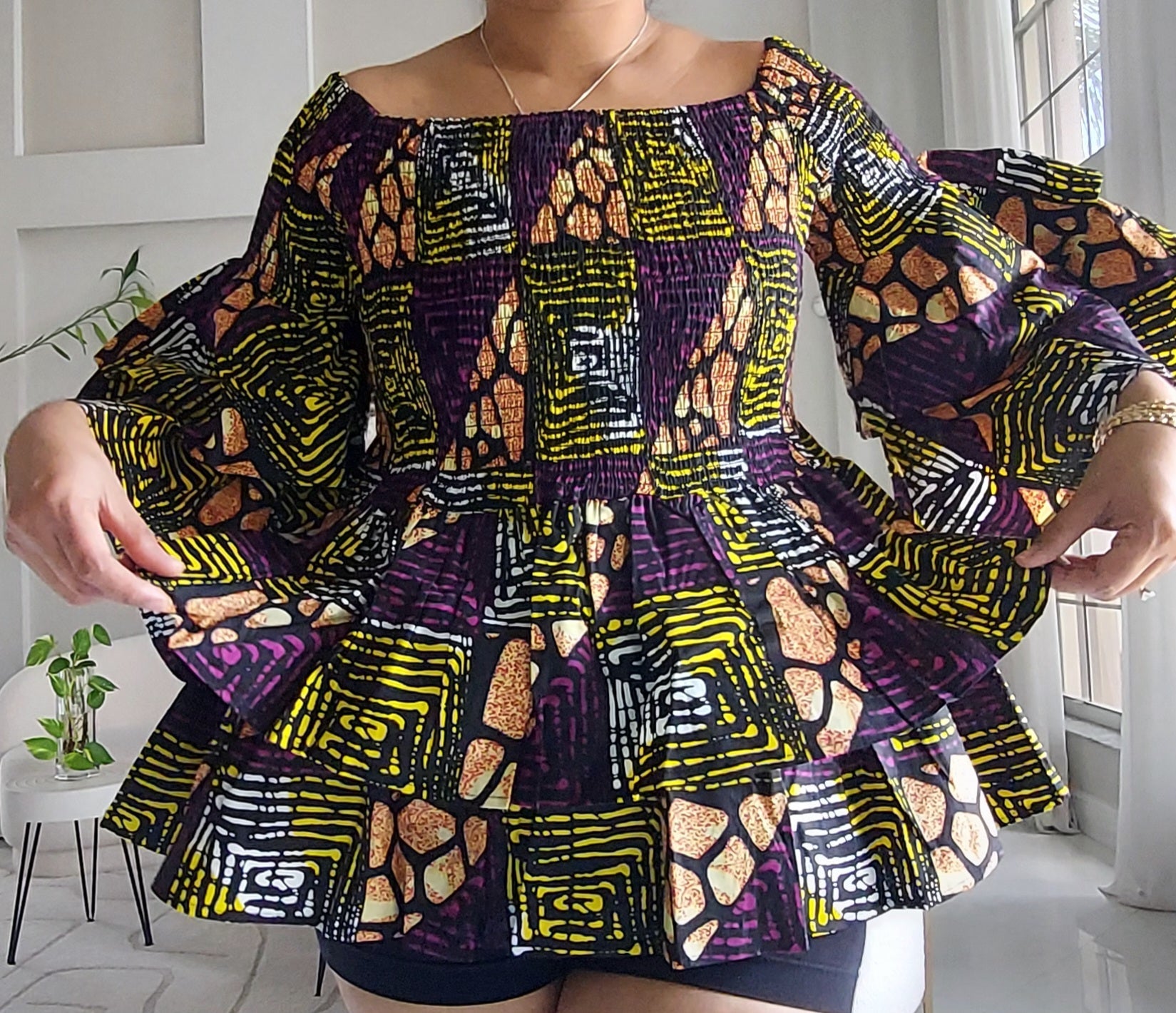 5-Piece African Ankara Pant Set Geometric - 019-PS14E