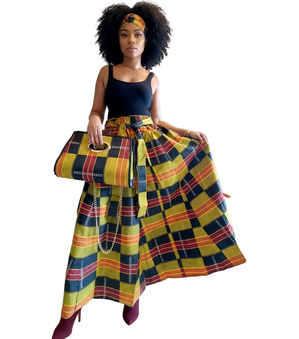 3pcs Set Maxi Skirt Pocketbook wrap Dress H