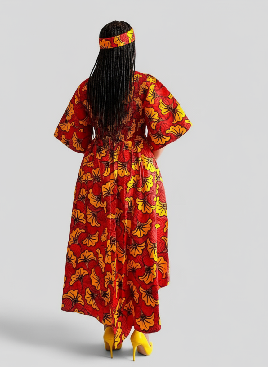 Women High/Low Flounce Dress  -DRS045