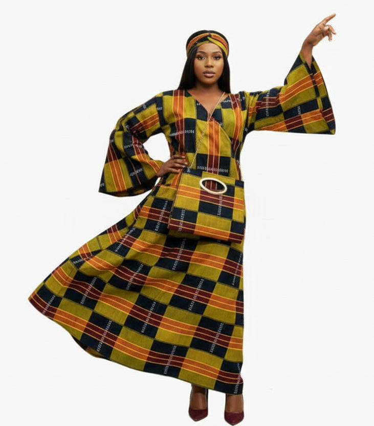 Combo - Long Wrap Dress + Pocketbook Set7 2025