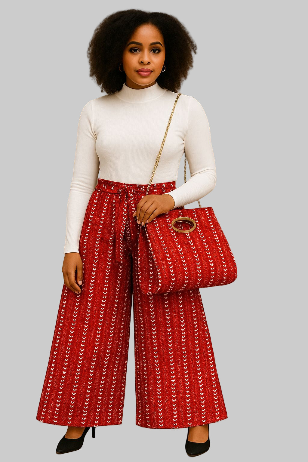 Combo Palazzo Pant & Pocketbook Set Red PS14