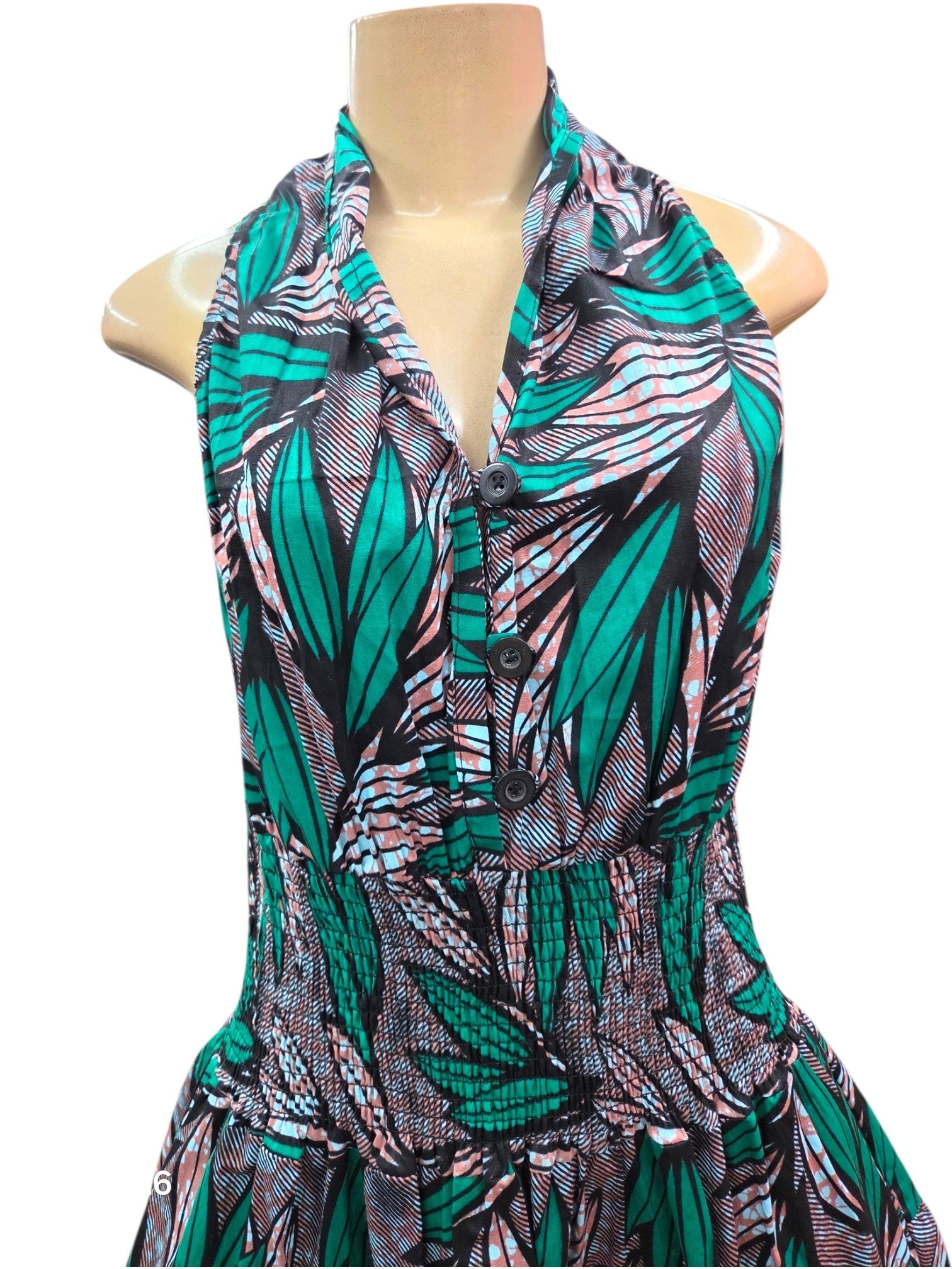 Long Halter Dress With Scarf S3