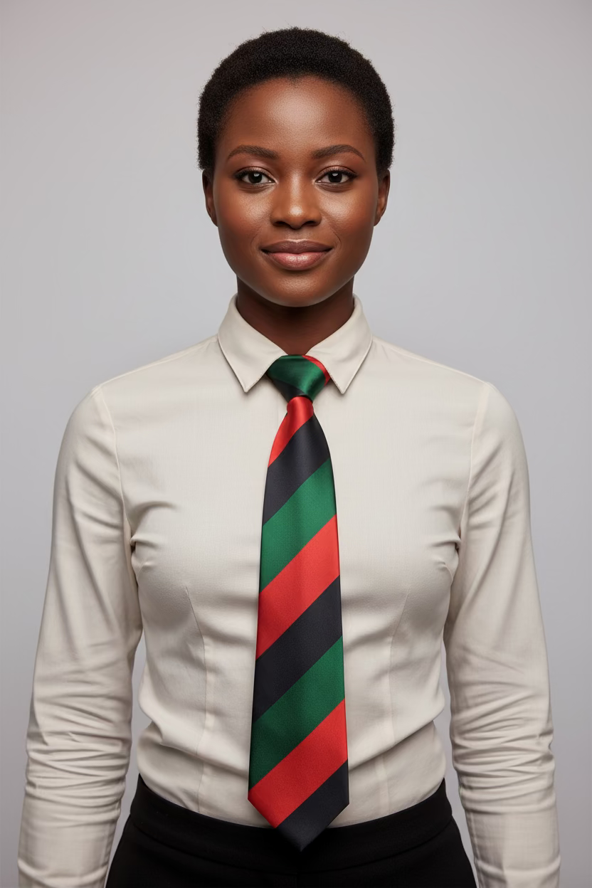 Satin Long Tie - Pan African