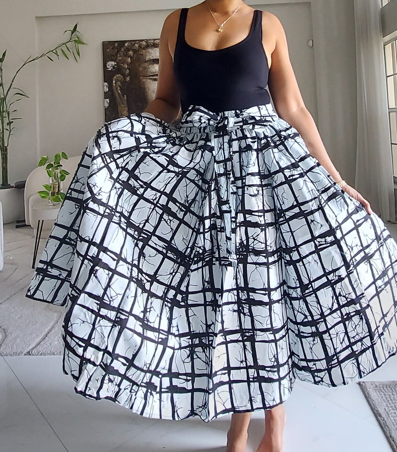 Ankara Midi Flare Skirt 1312 J