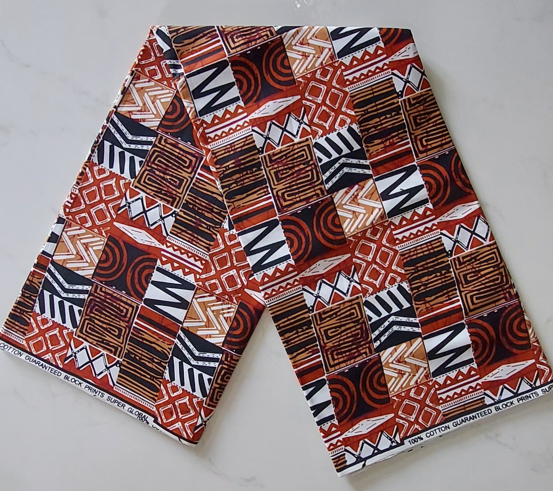 Raw Fabric 6 Yards African Print F-16