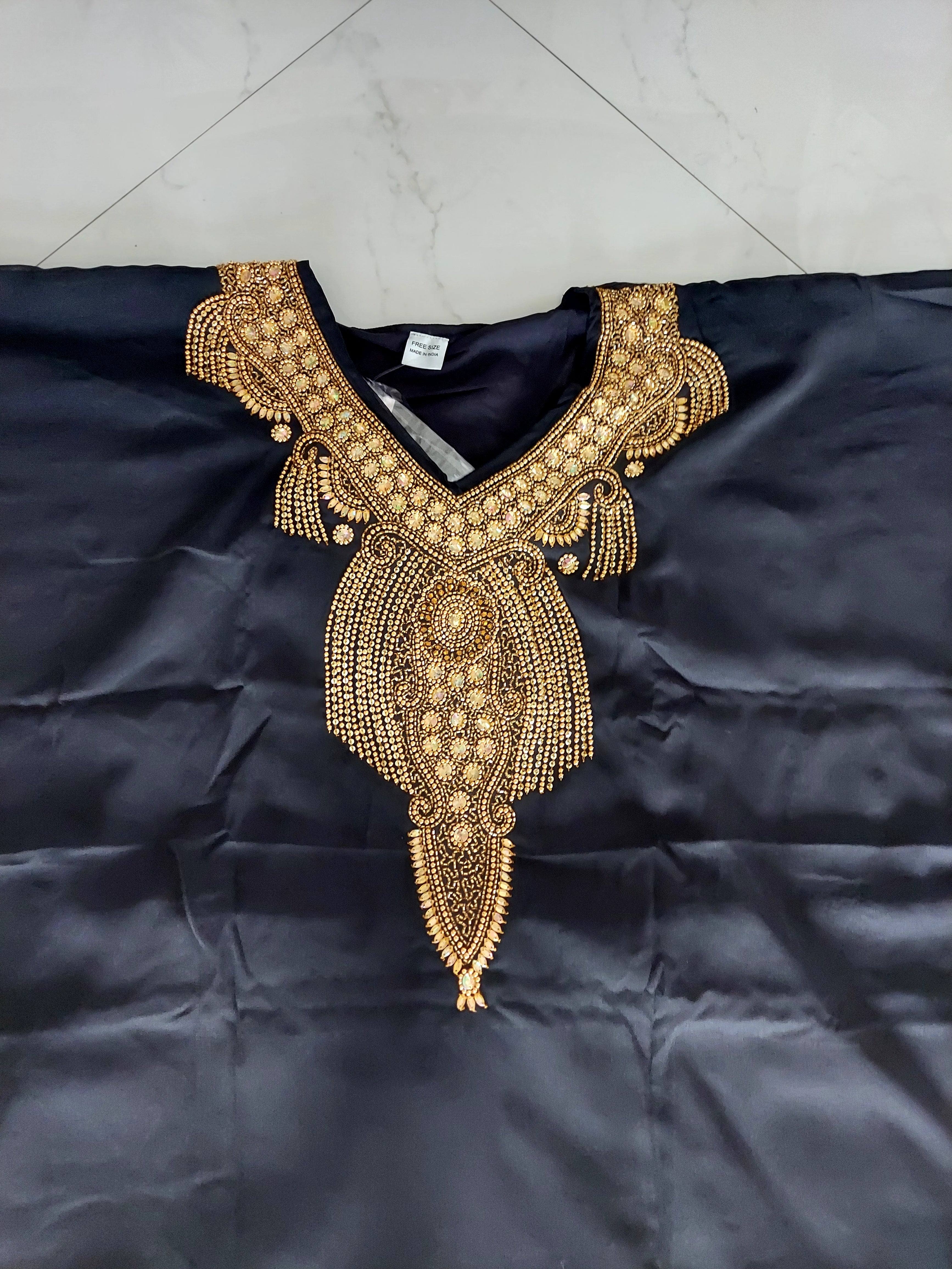 kaftan Palazzo Set Black And Gold - kP05