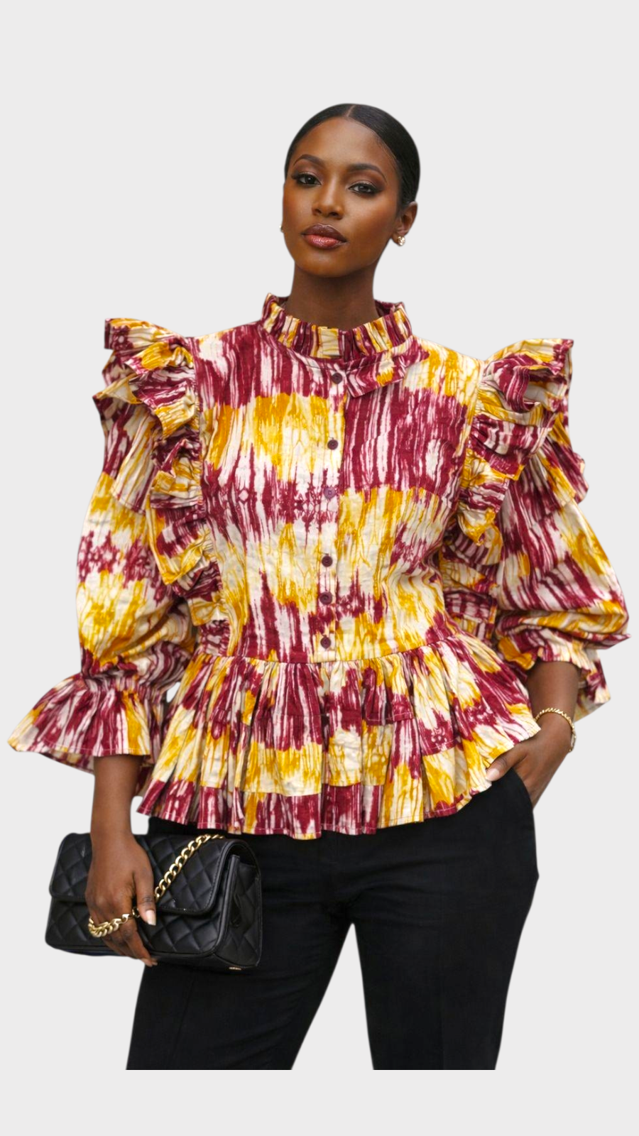 Peplum Blouse / African Print 810 F