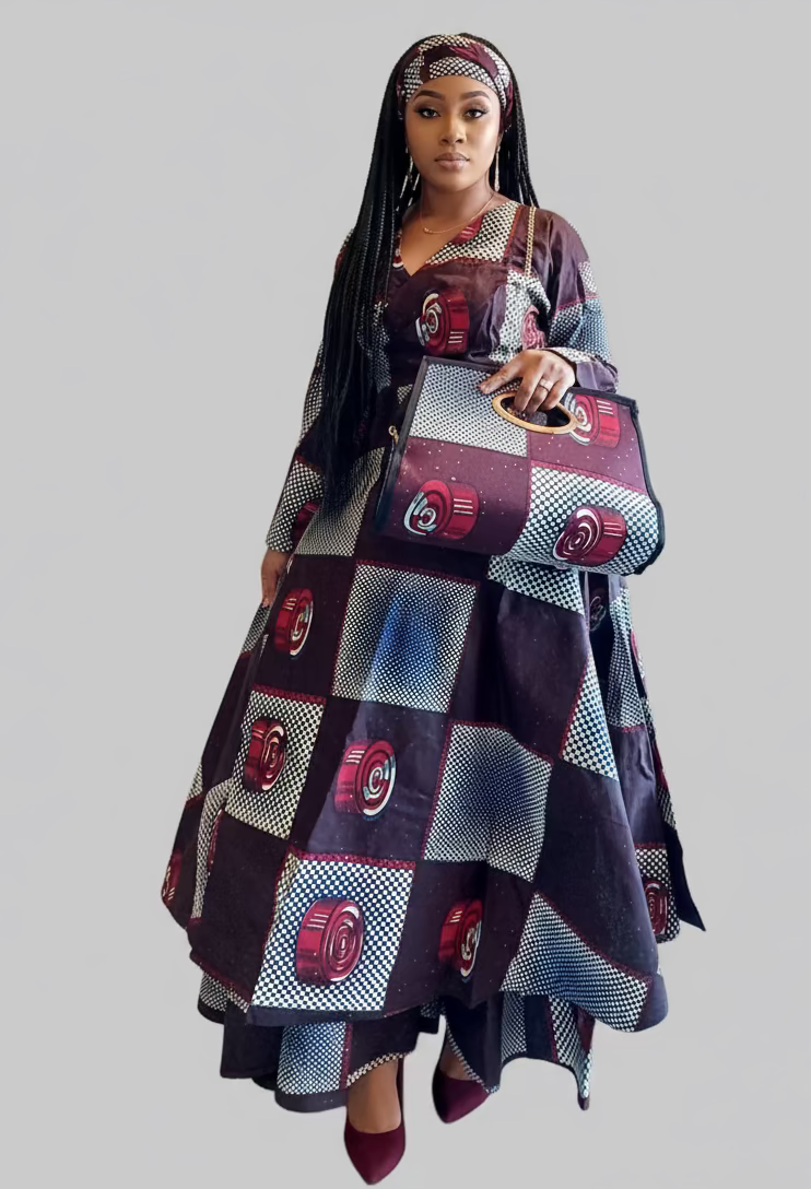 3pcs Set Maxi Skirt Pocketbook wrap Dress L